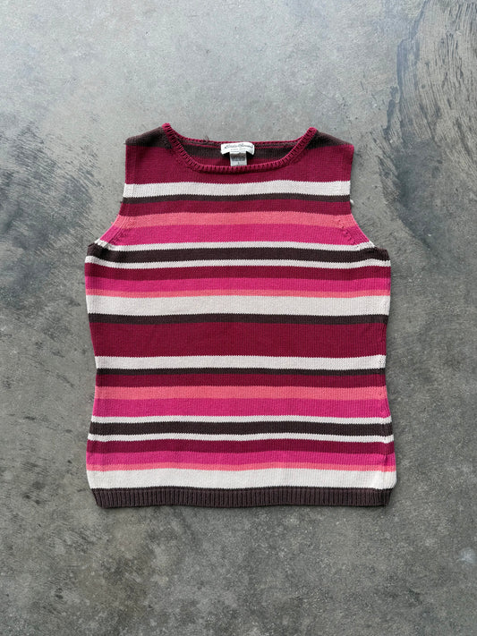 Striped Knit Tank - L