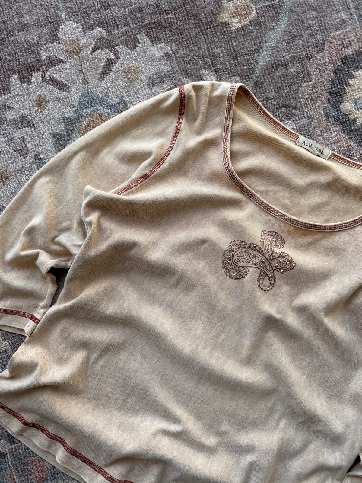 Paisley 3/4 Sleeve Top - L