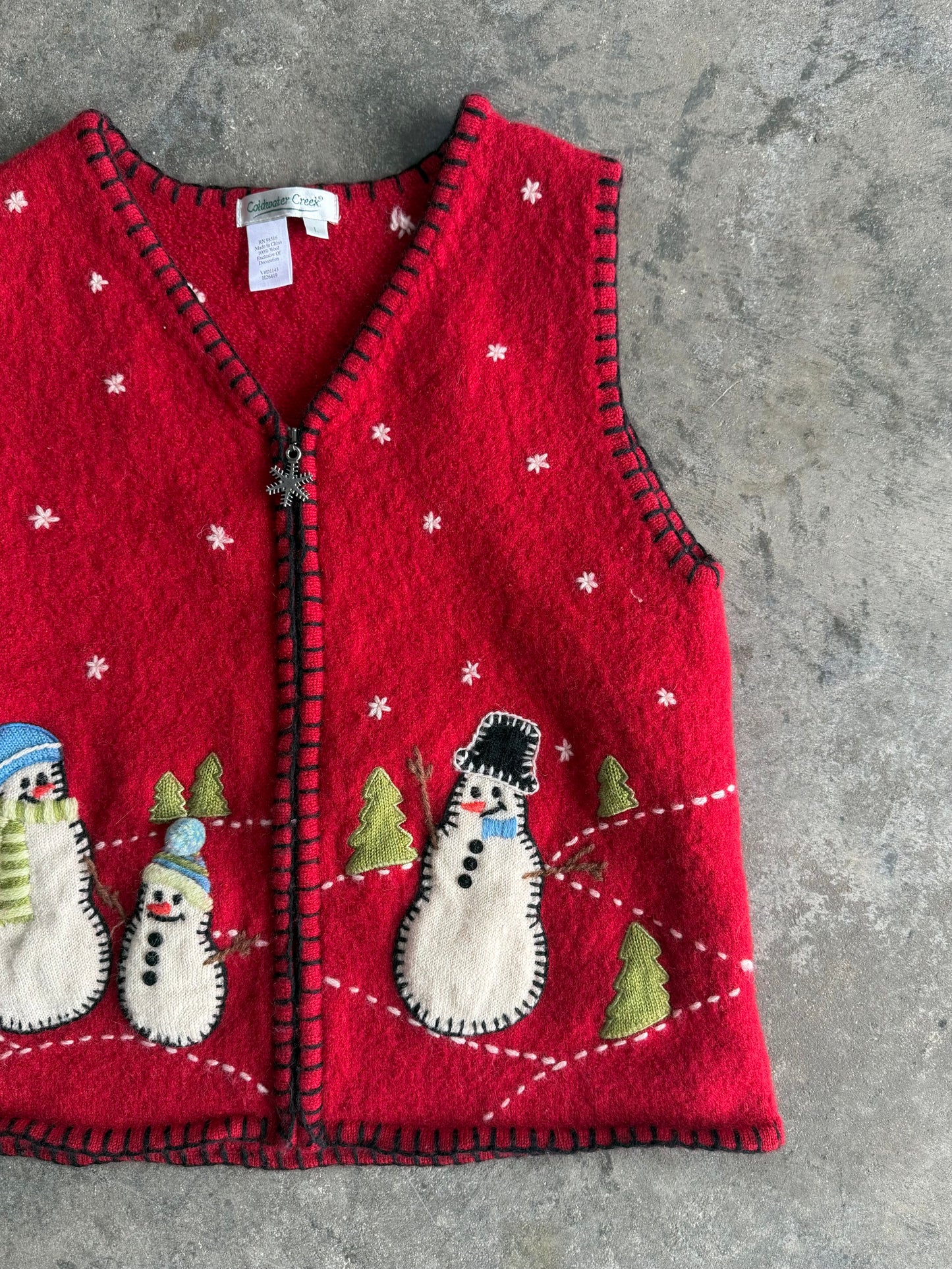 Snowman Wool Vest - L