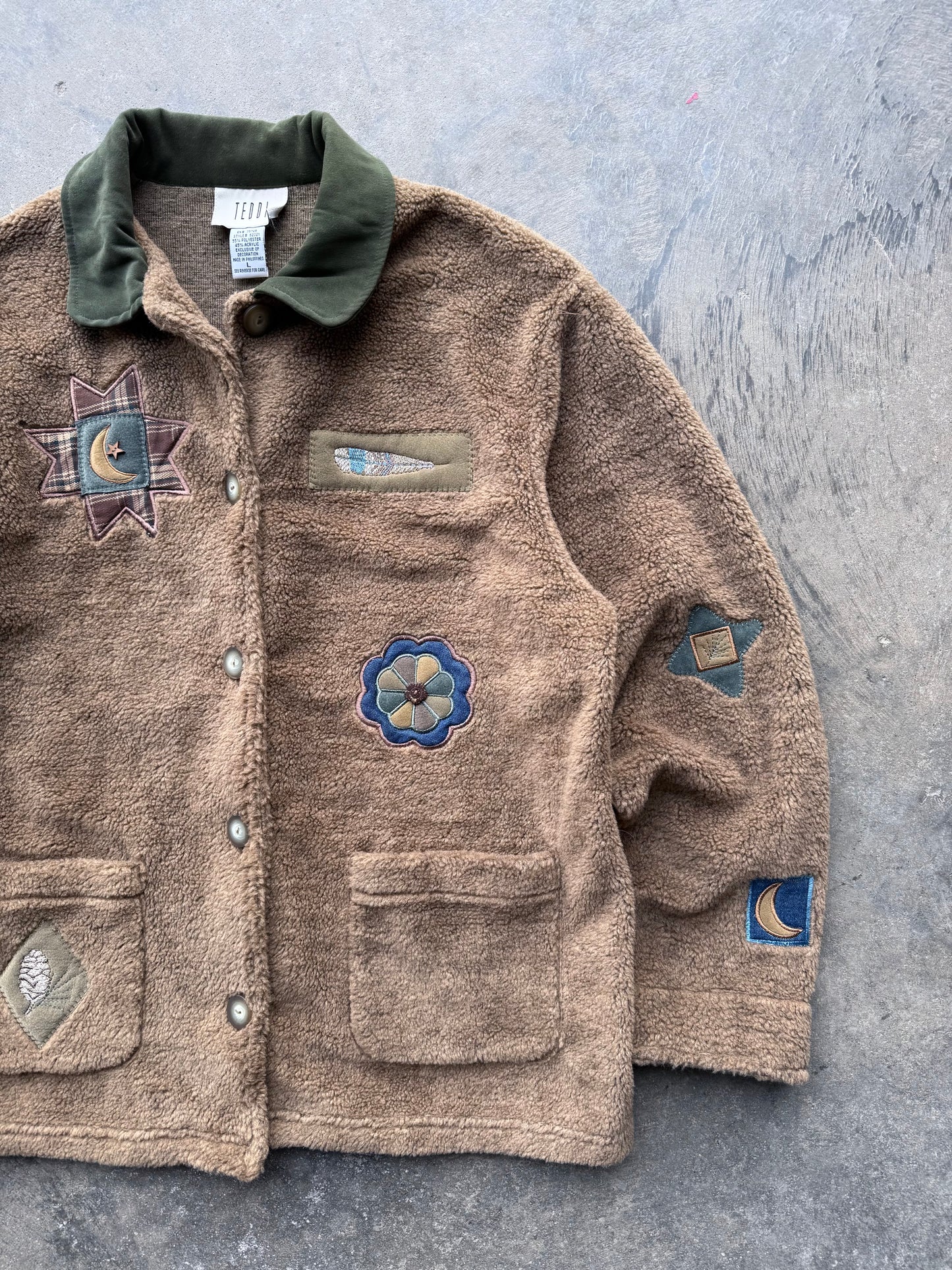 Patchwork Fleece Jacket - L