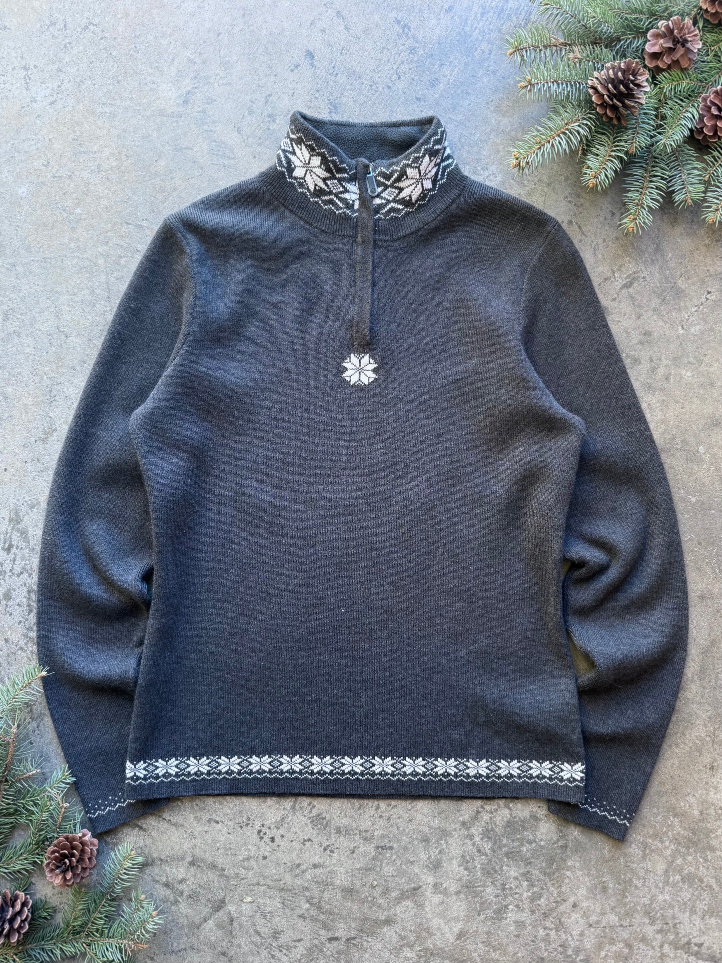 Nordic Knit Quarterzip - L