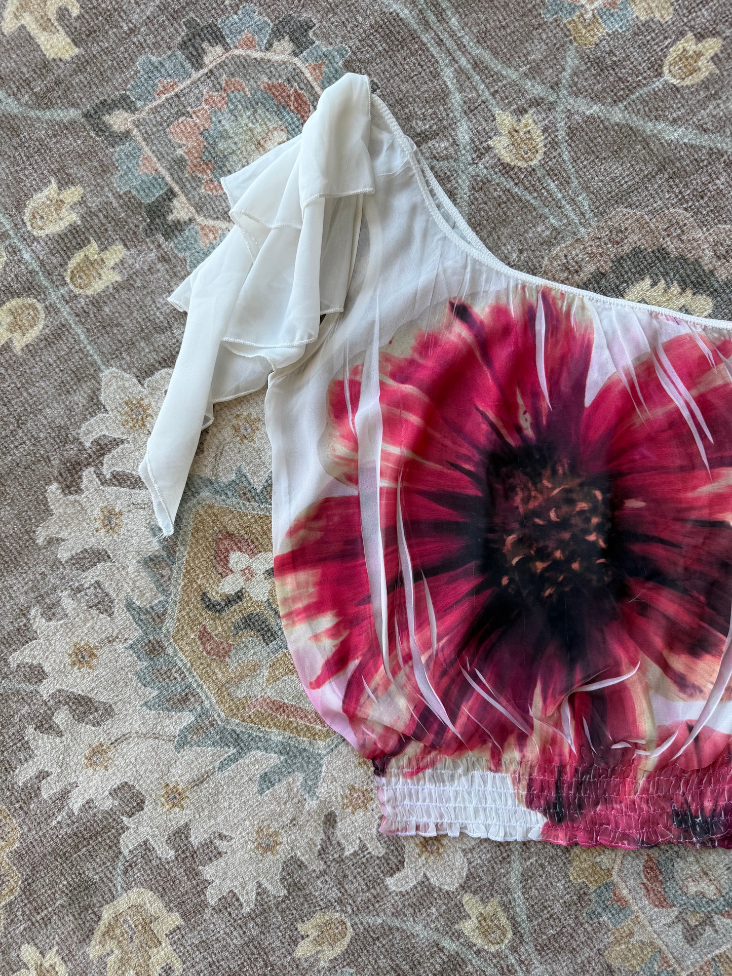 Sheer Flower Tank - M