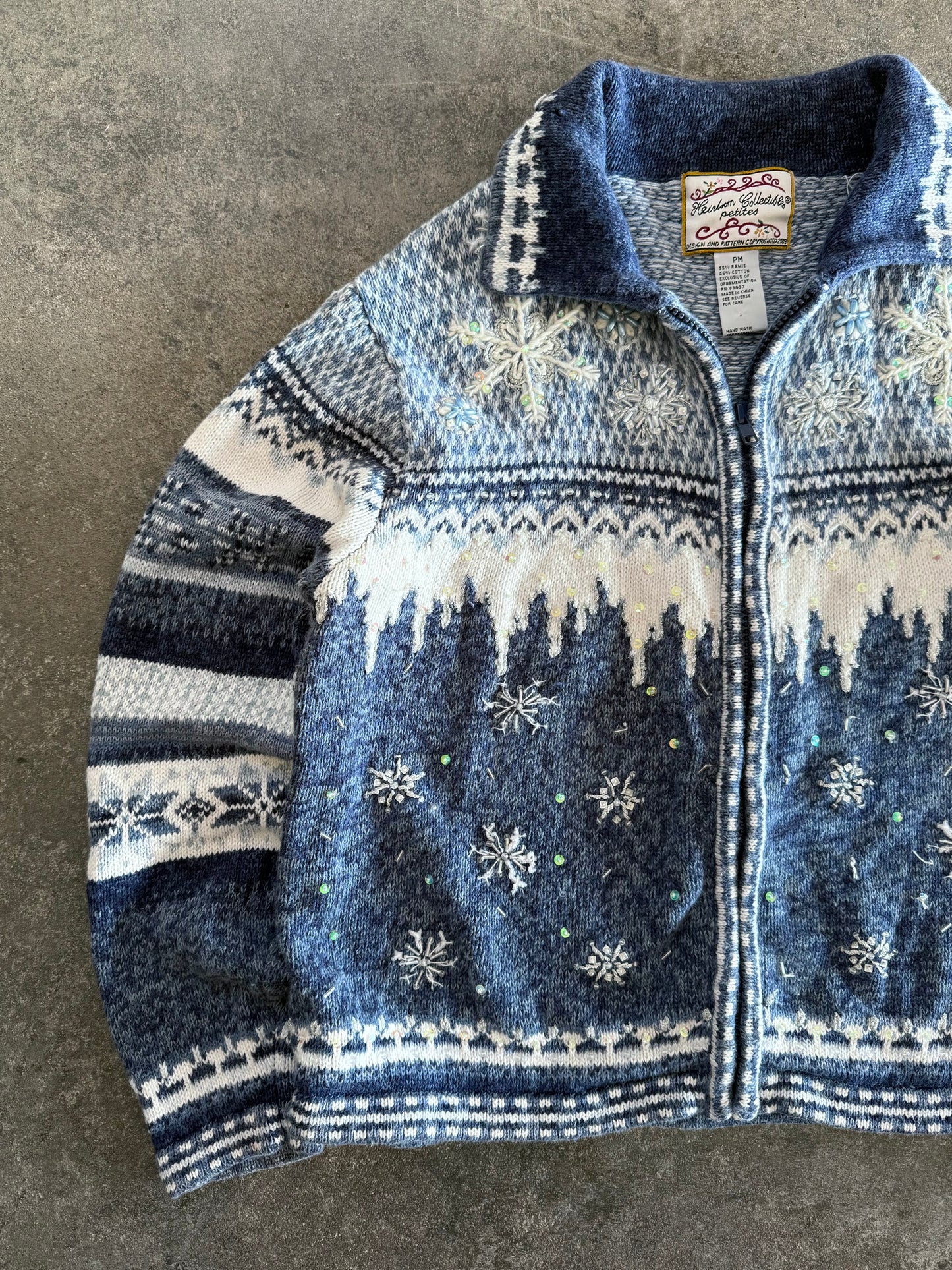 Snowflake Zip Up Cardigan - PM