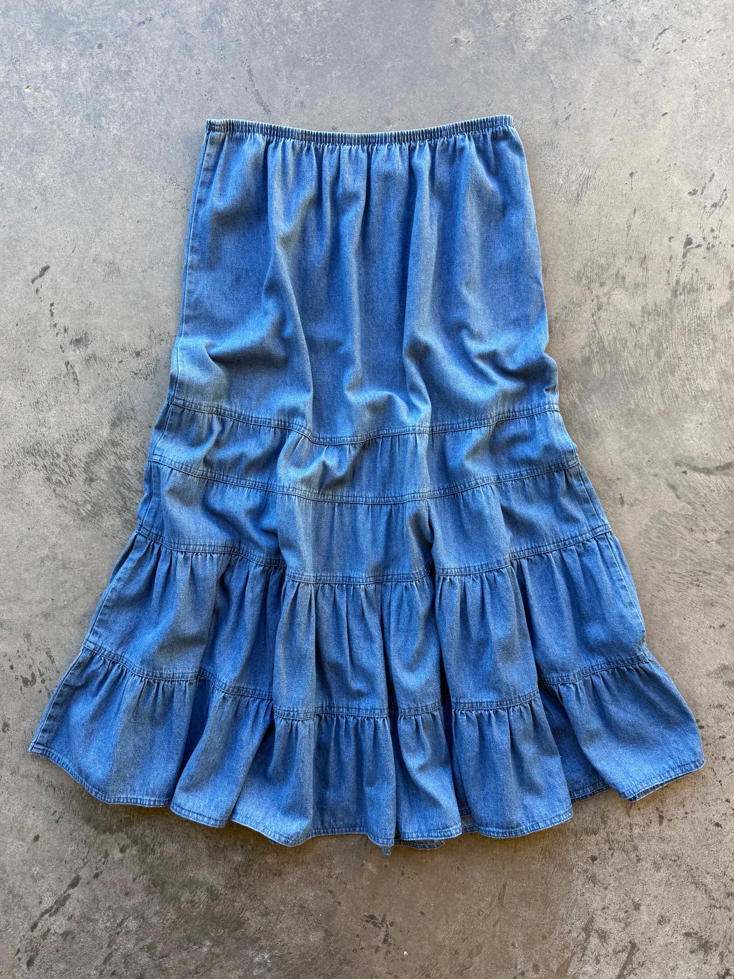Denim Maxi Skirt - M