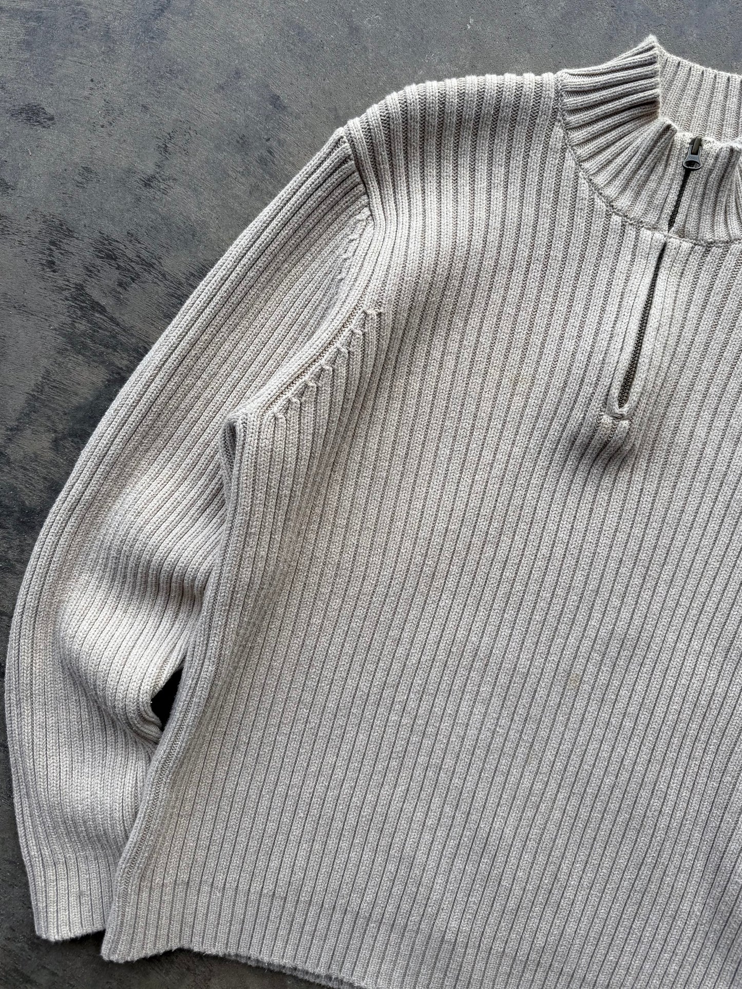Quarter Zip Sweater - L