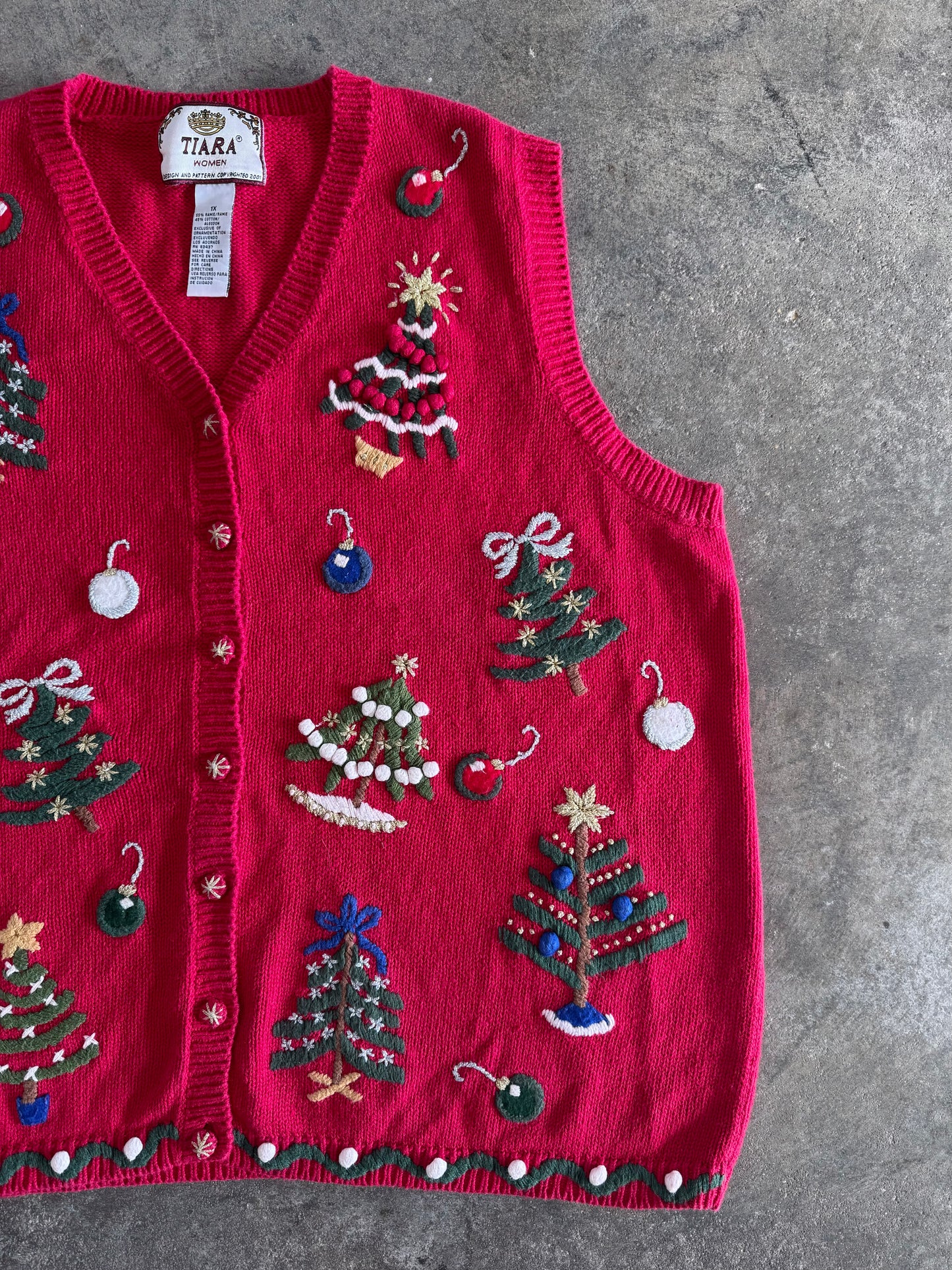 Christmas Tree Sweater Vest - XL