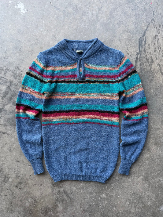 Striped Keyhole Sweater - S