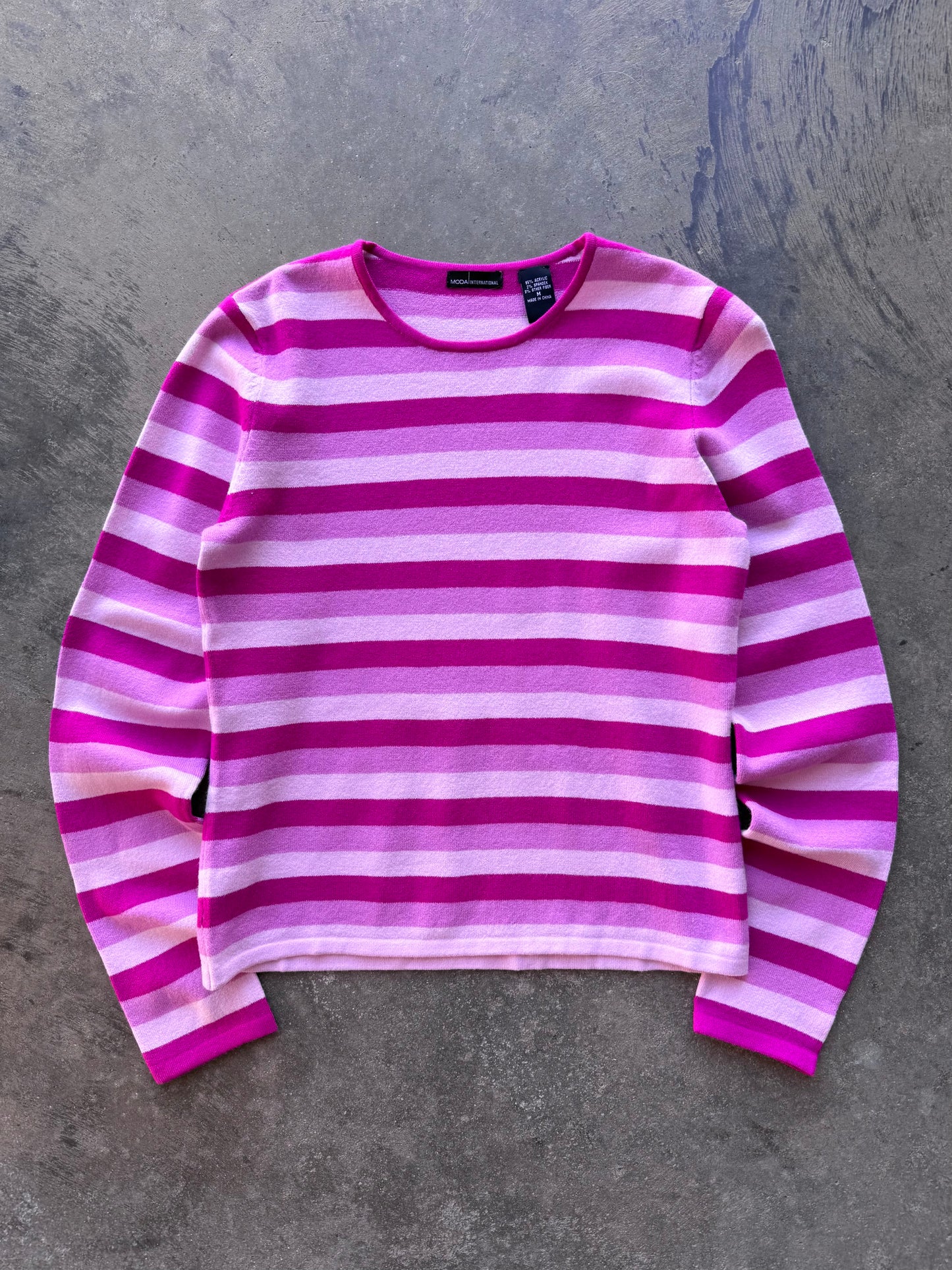 Striped Knit Long Sleeve - M