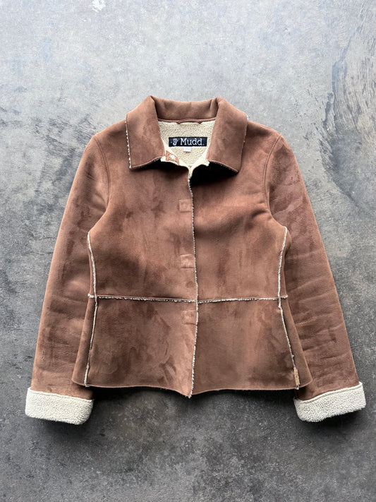 Faux Suede Sherpa Jacket - M