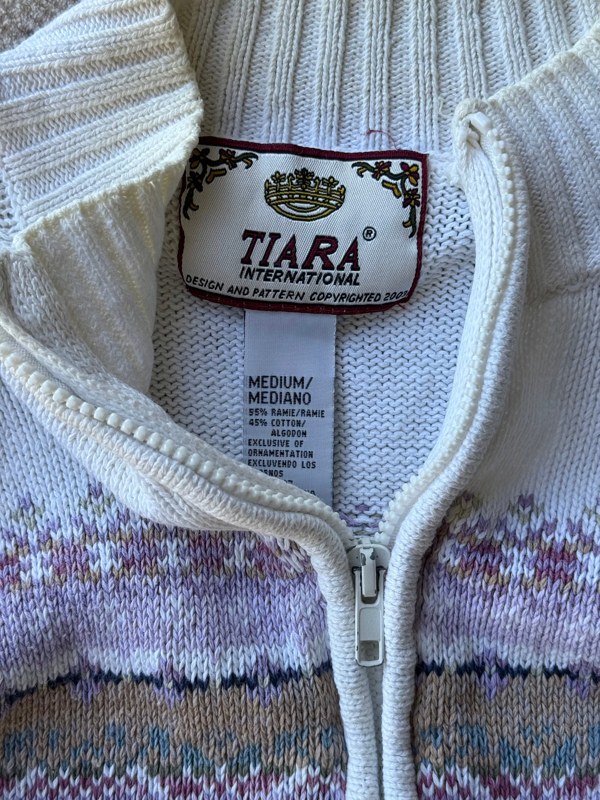 Distressed Fair Isle Cardigan - M