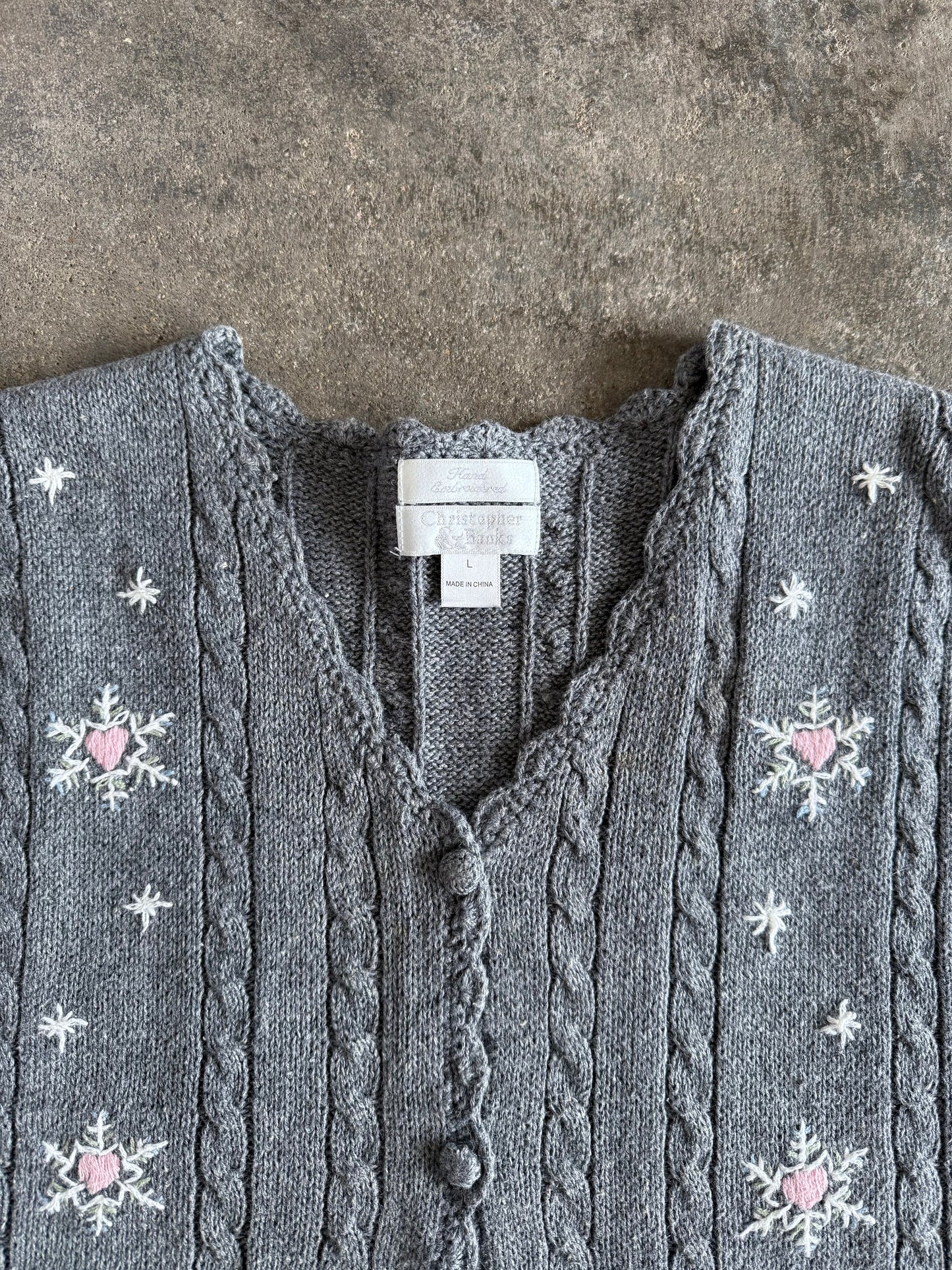 Snowflake Sweater Vest - L