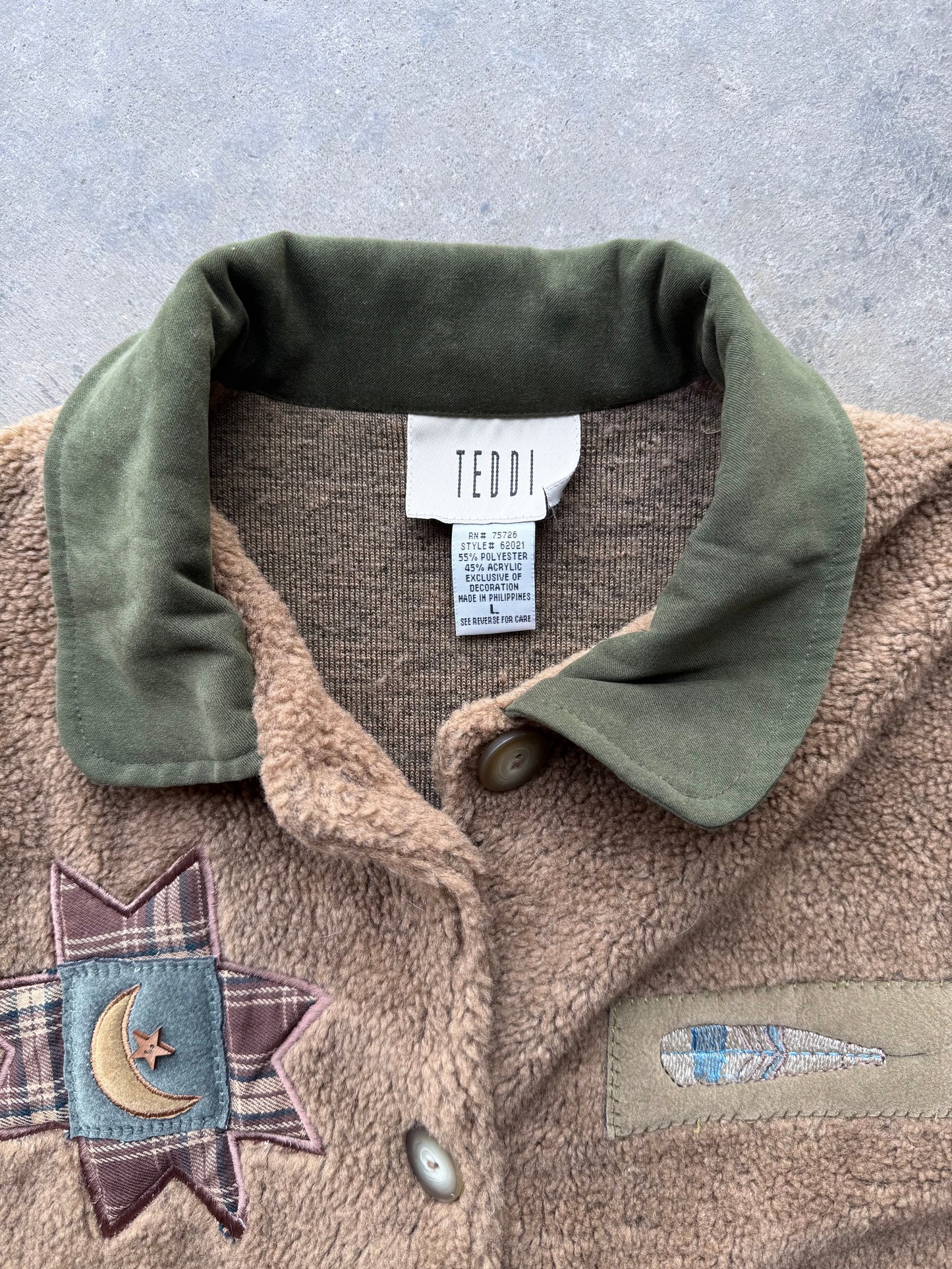 Patchwork Fleece Jacket - L