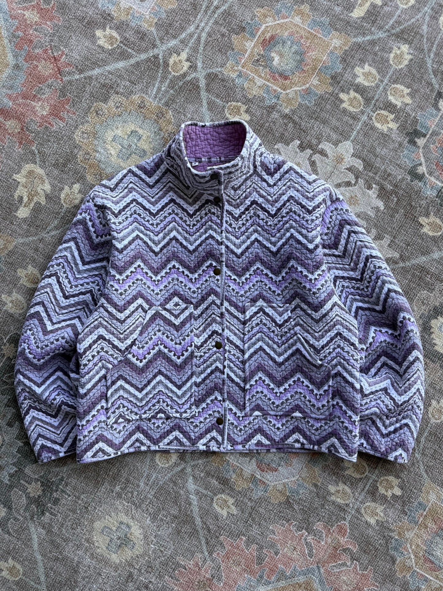 Quilt Snap Button Jacket - S