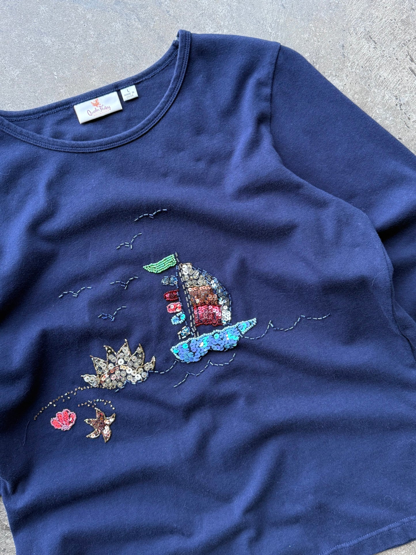 Beaded Sailboat Top - L