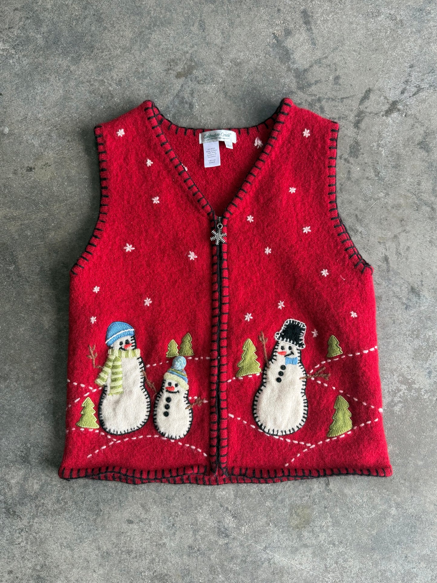 Snowman Wool Vest - L