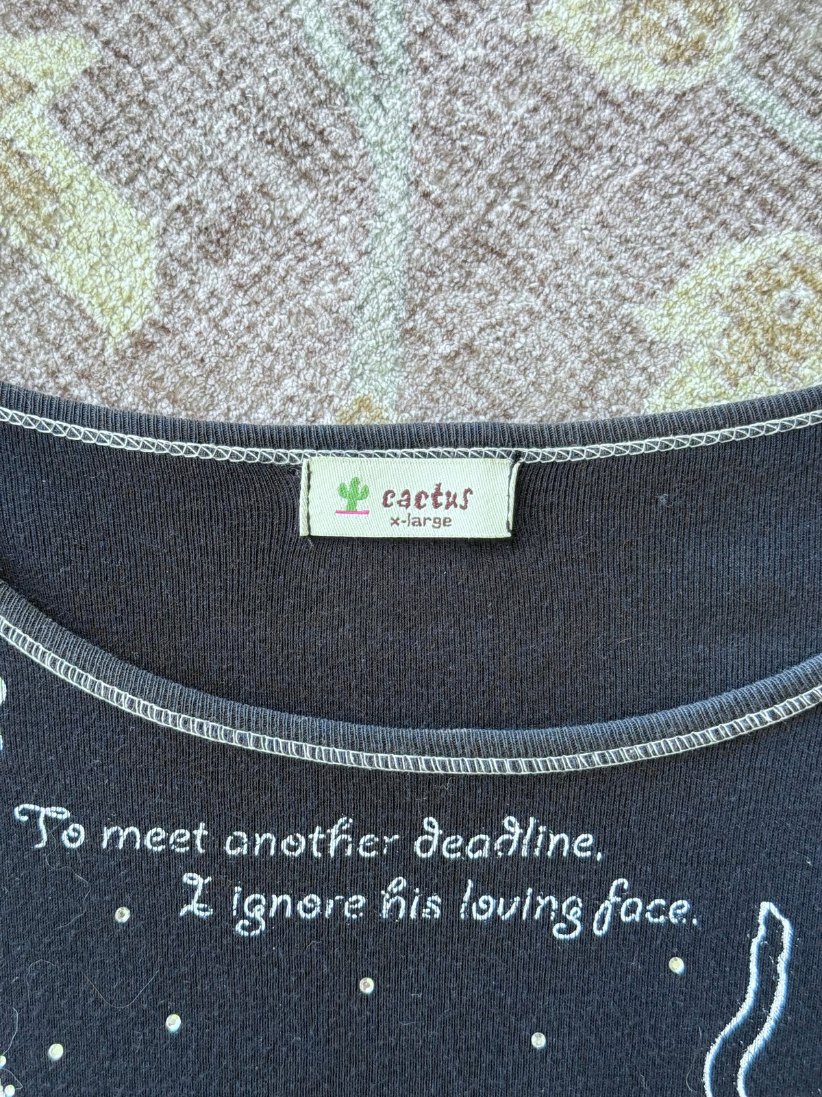 Cat 3/4 Sleeve Top - XL