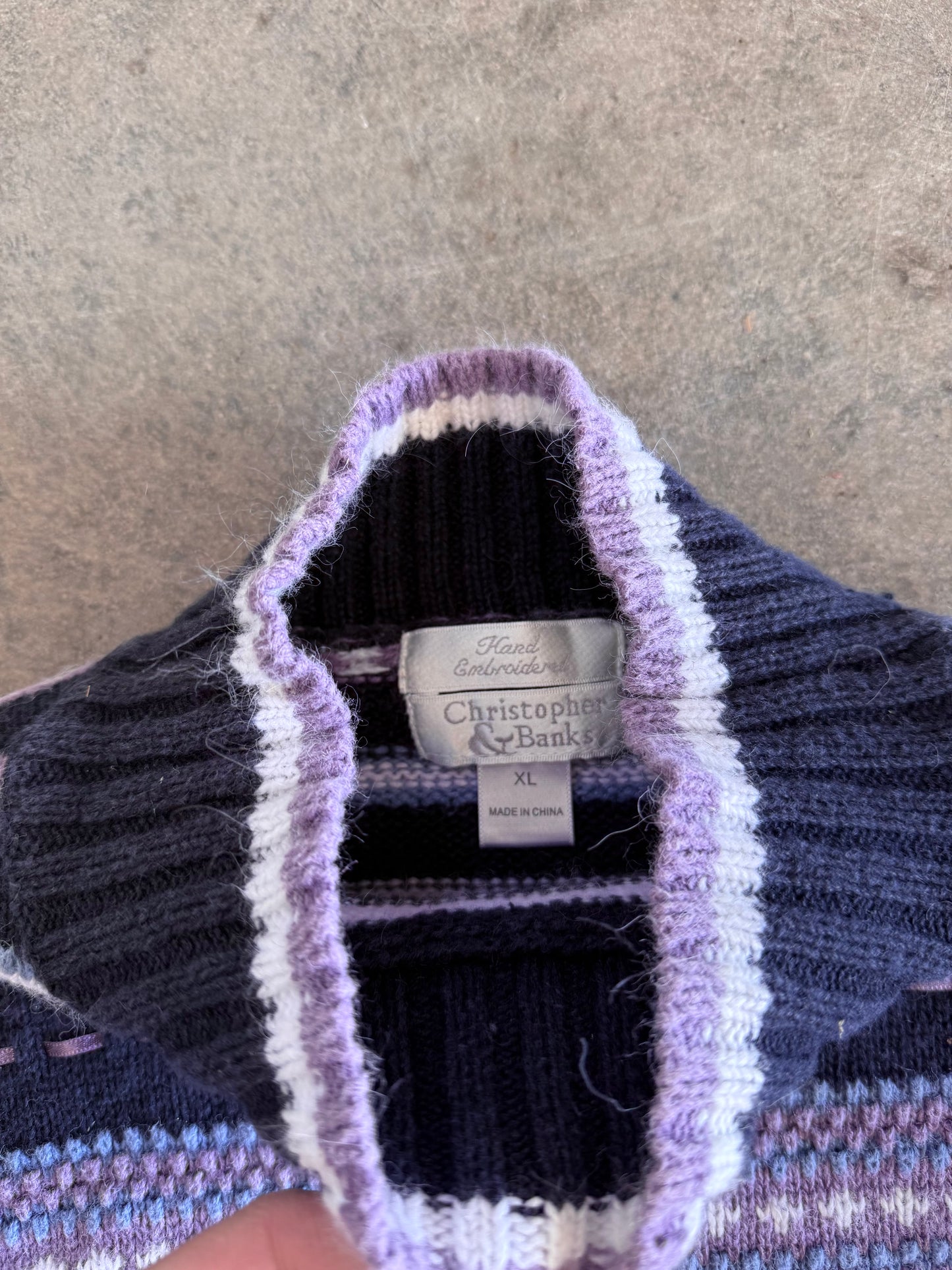 Striped Turtleneck Sweater - XL