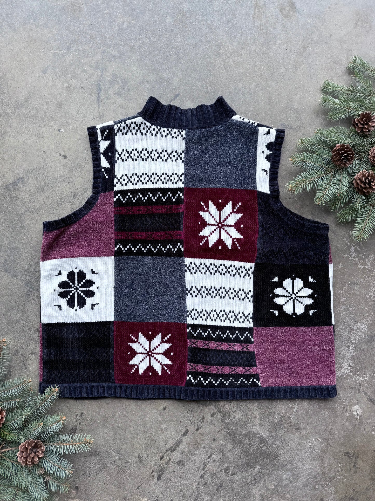 Christmas Zip Up Sweater Vest - 2XL