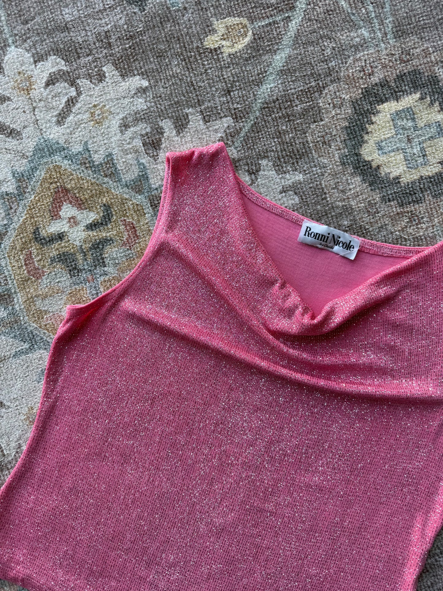 Sparkly Cowl Tank - L