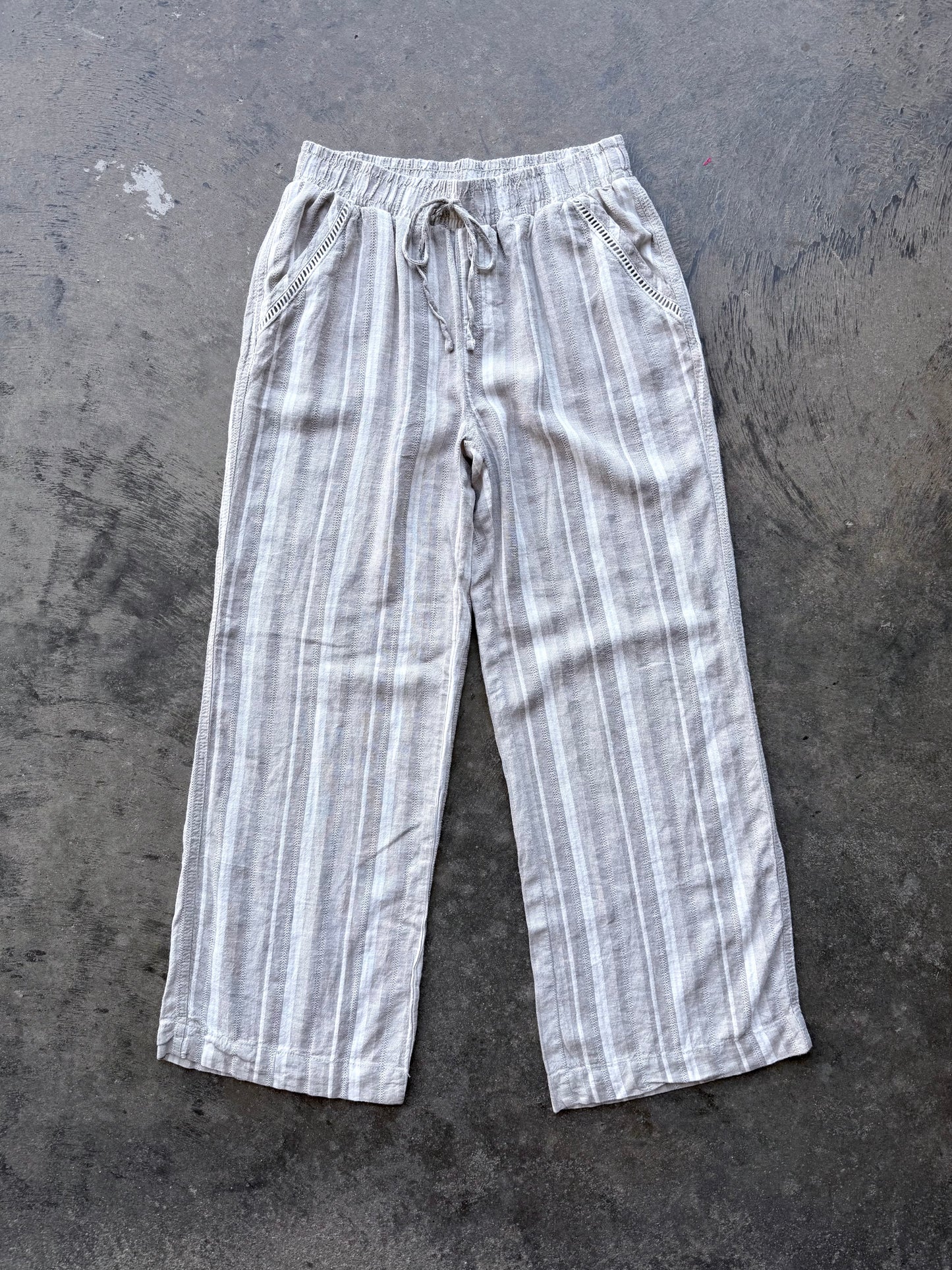 Striped Flowy Pants - M