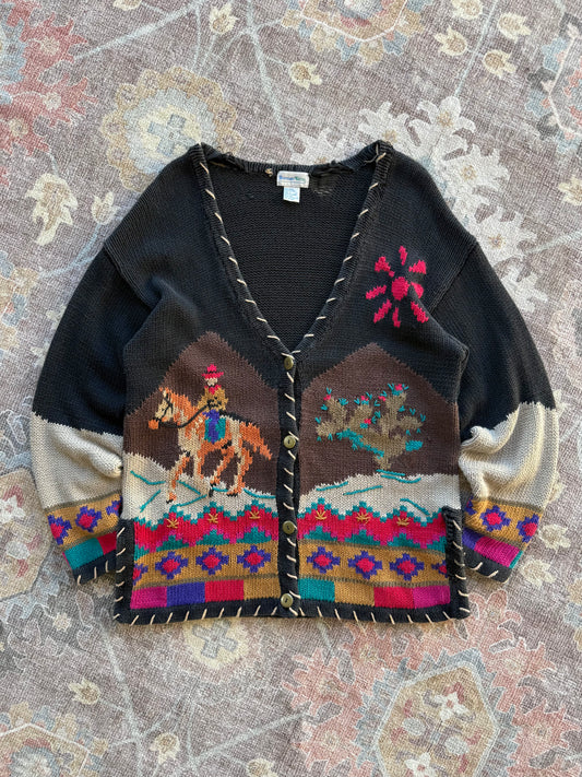 Distressed Western Cardigan - L