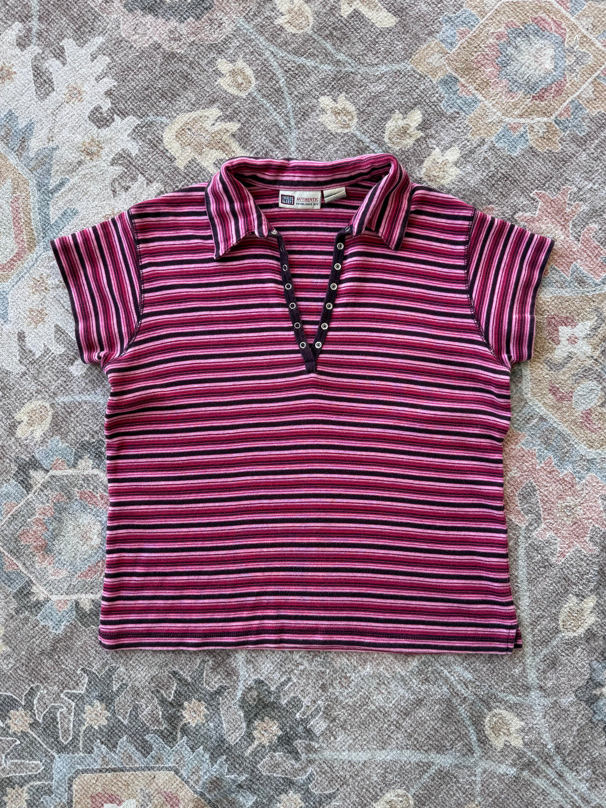 Striped Button Top - S
