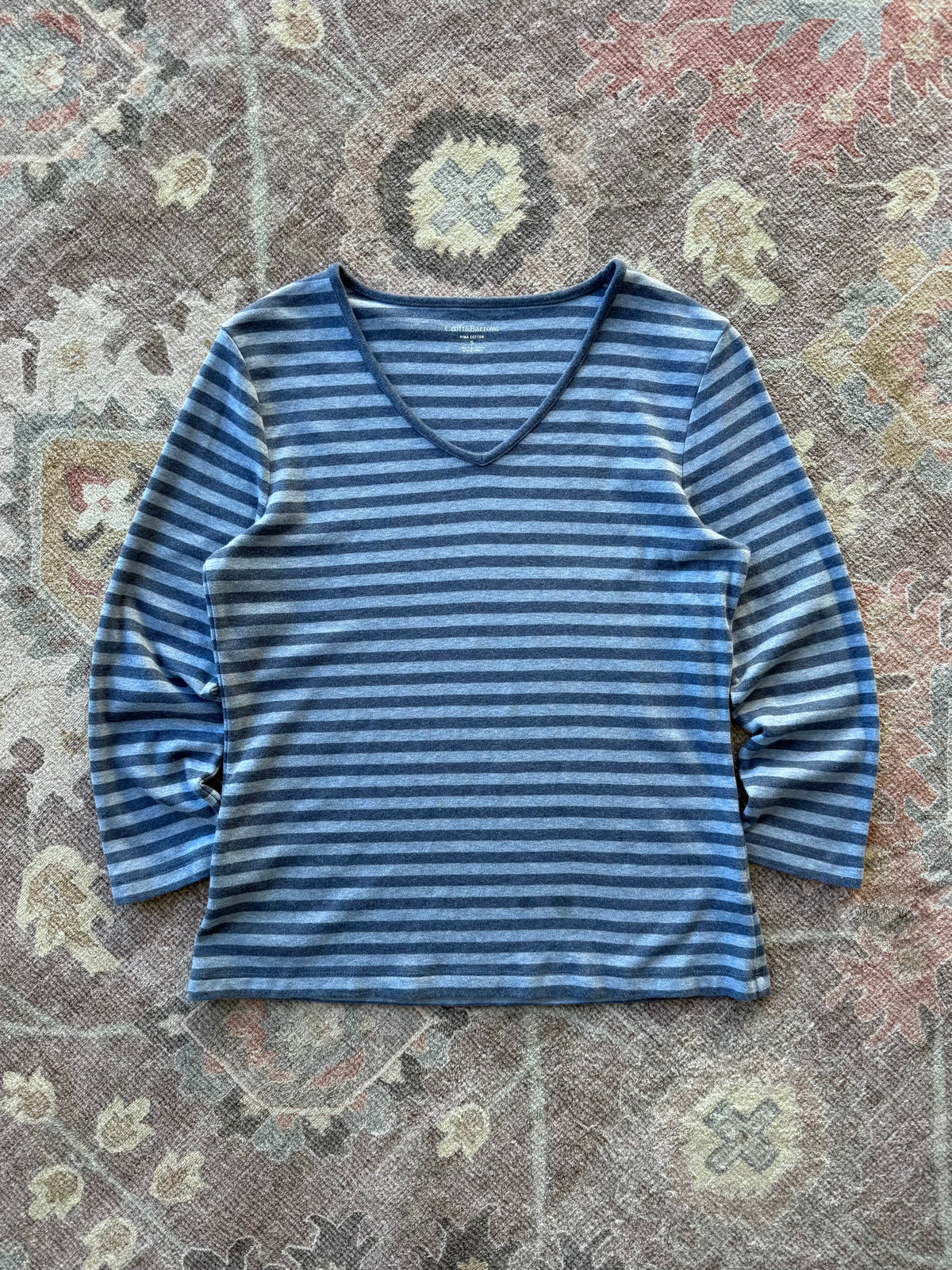 Striped 3/4 Sleeve Top - S