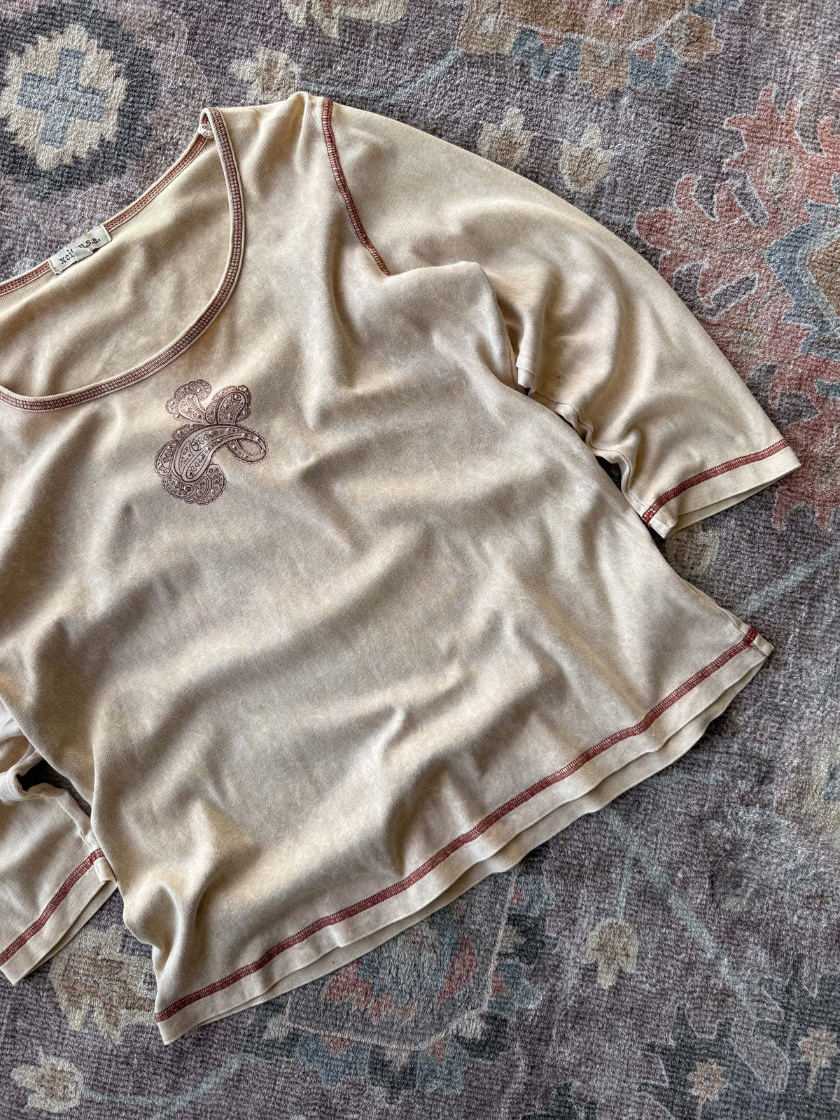 Paisley 3/4 Sleeve Top - L