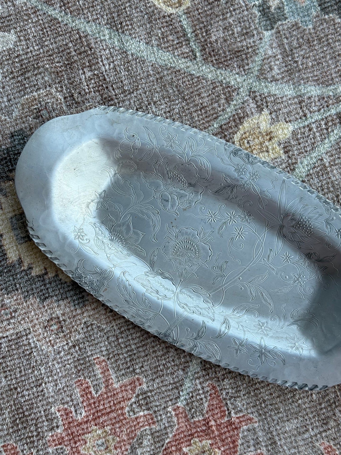 Silver Flower Tray