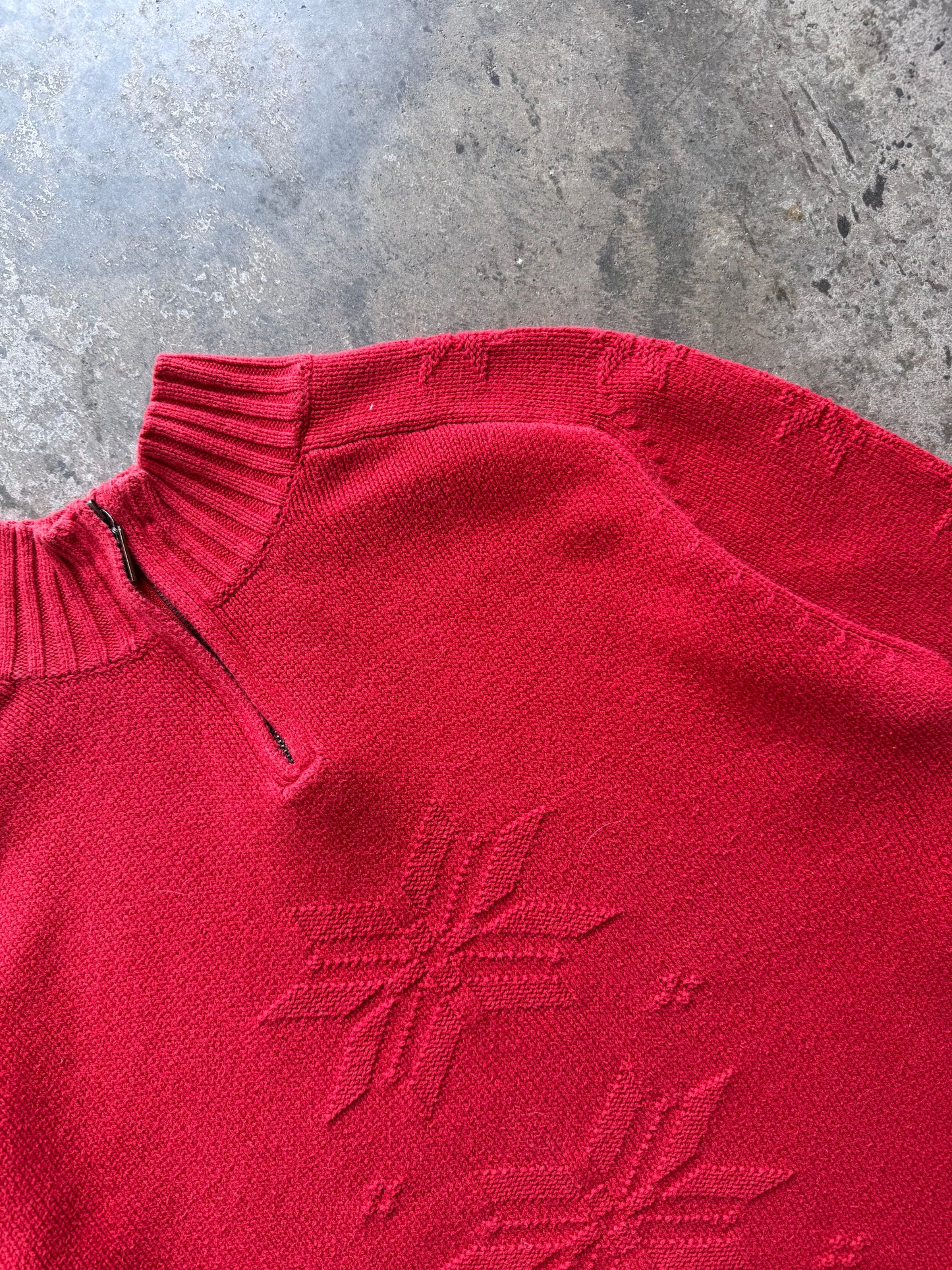 Nordic Snowflake Knit Quarterzip - XL