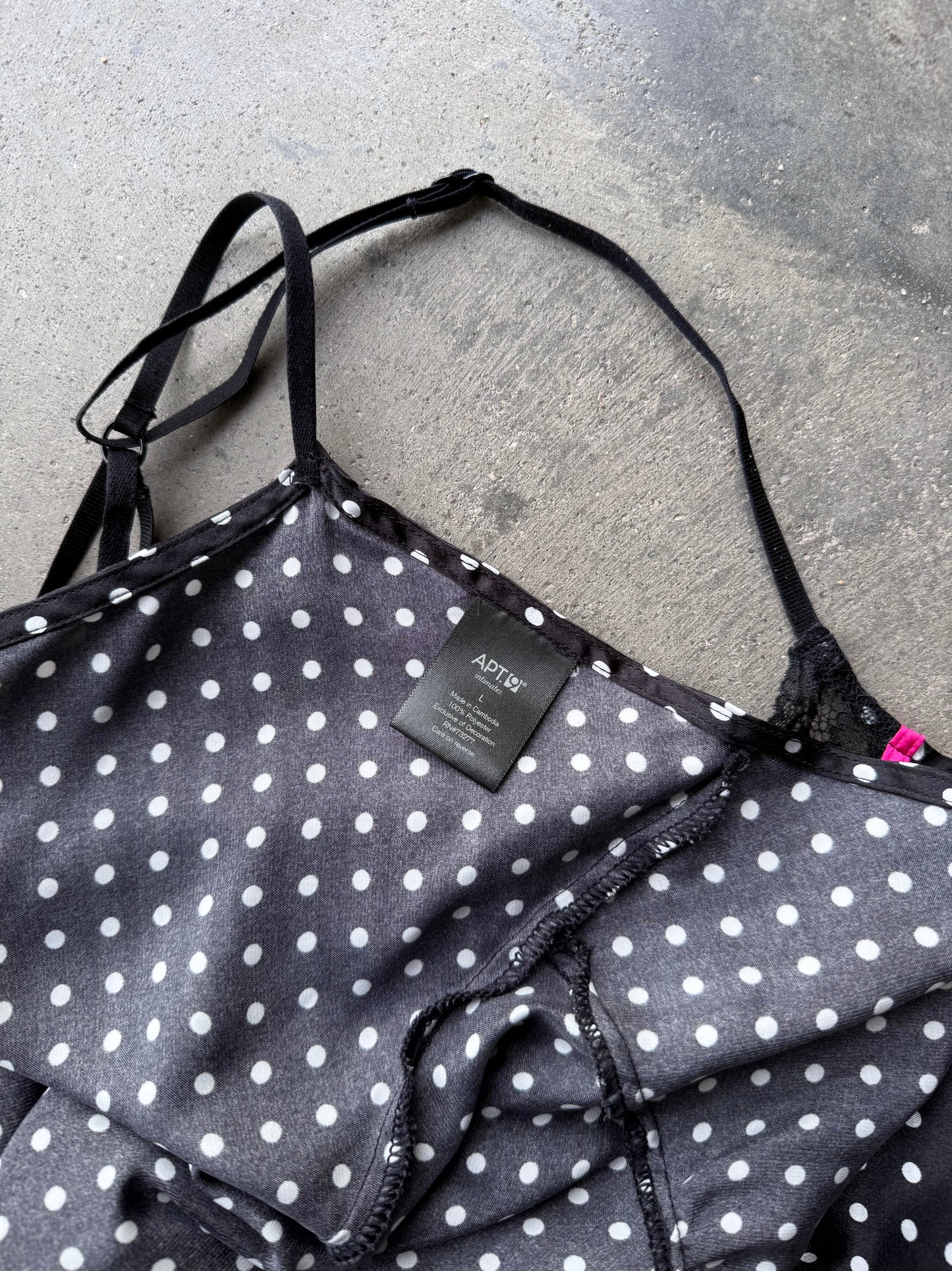 Polka Dot Slip Dress - L