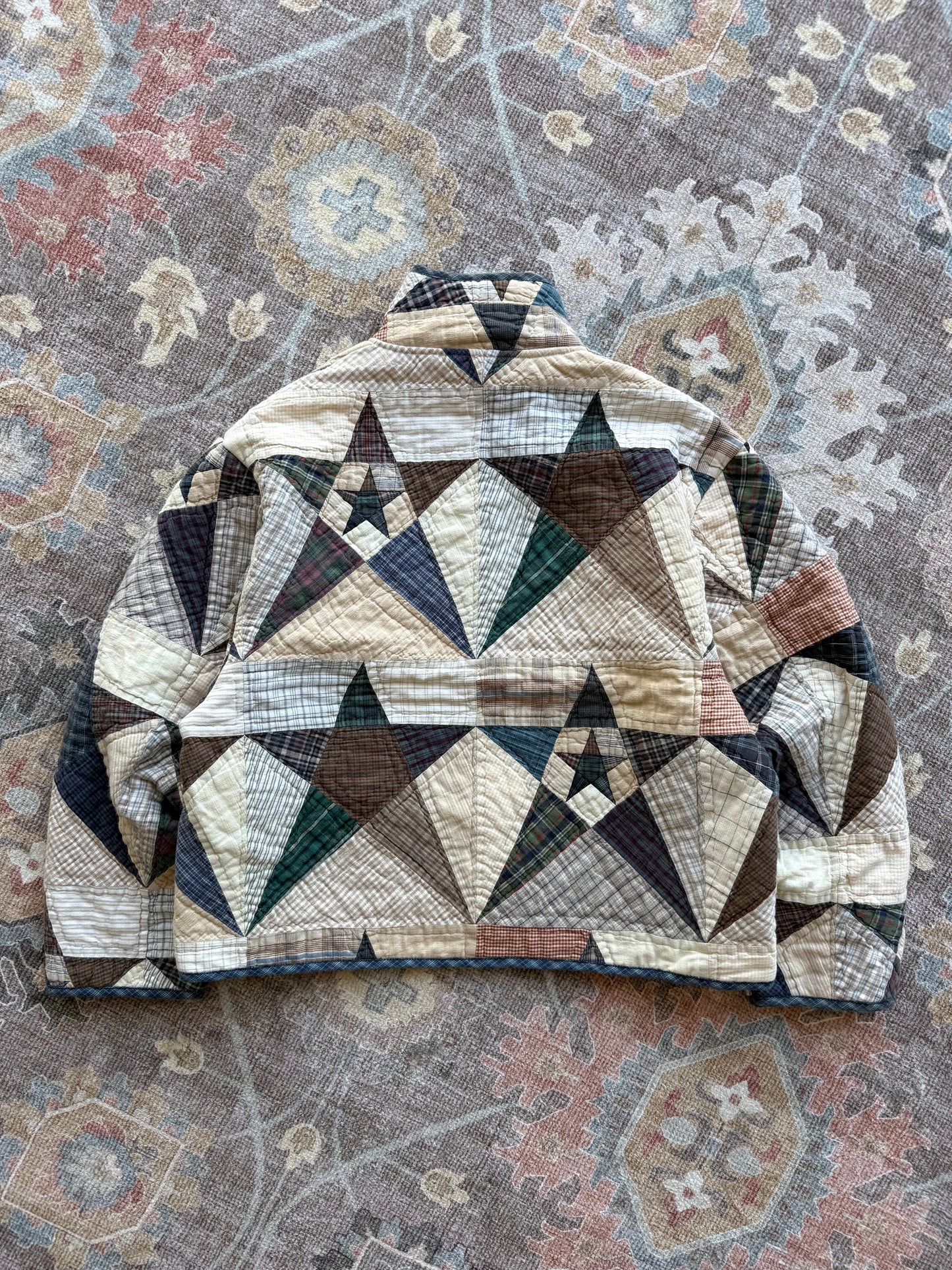 Quilt Snap Button Pullover - L