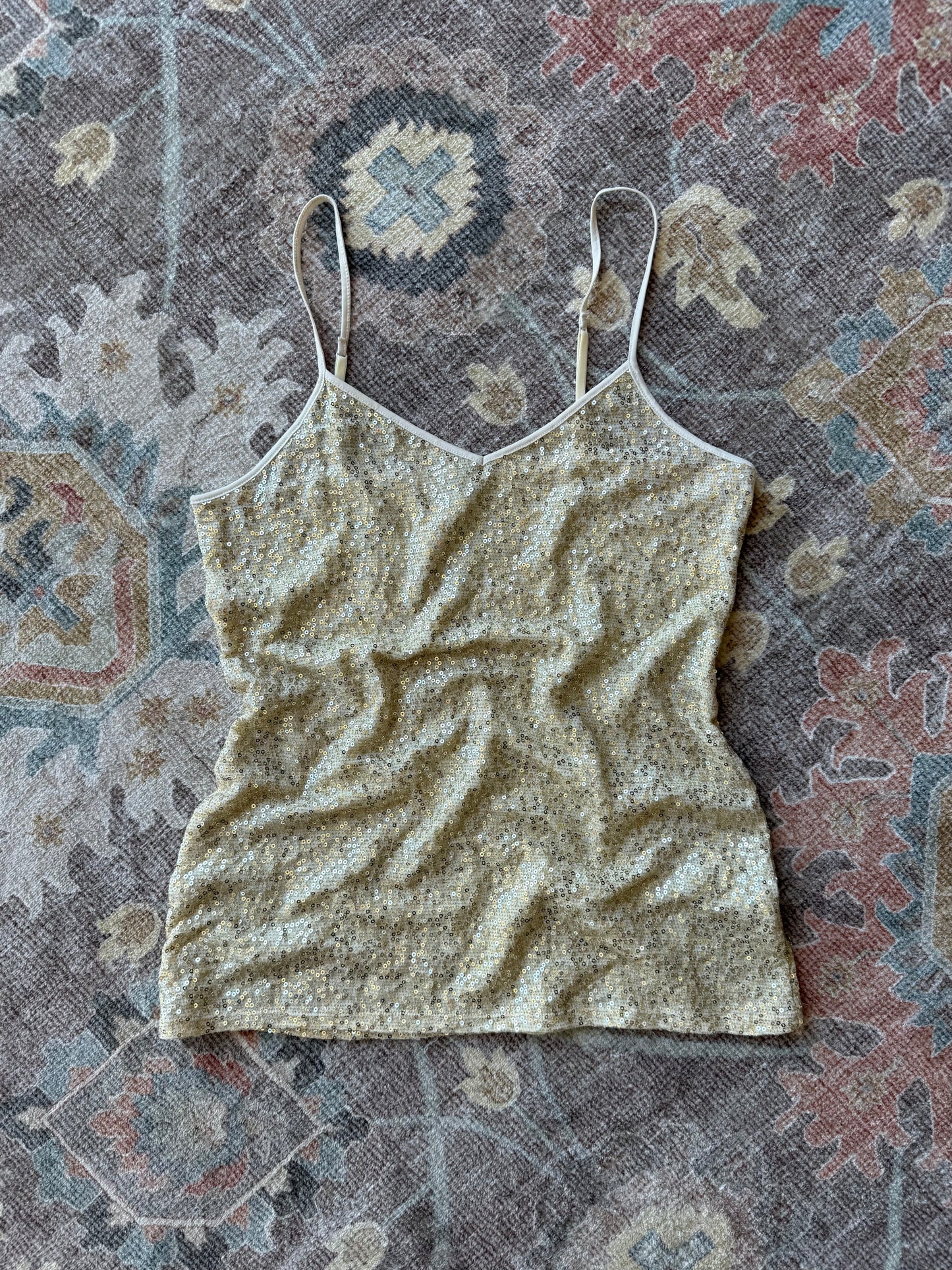 Gold Sequin Tank - S