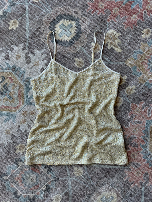 Gold Sequin Tank - S