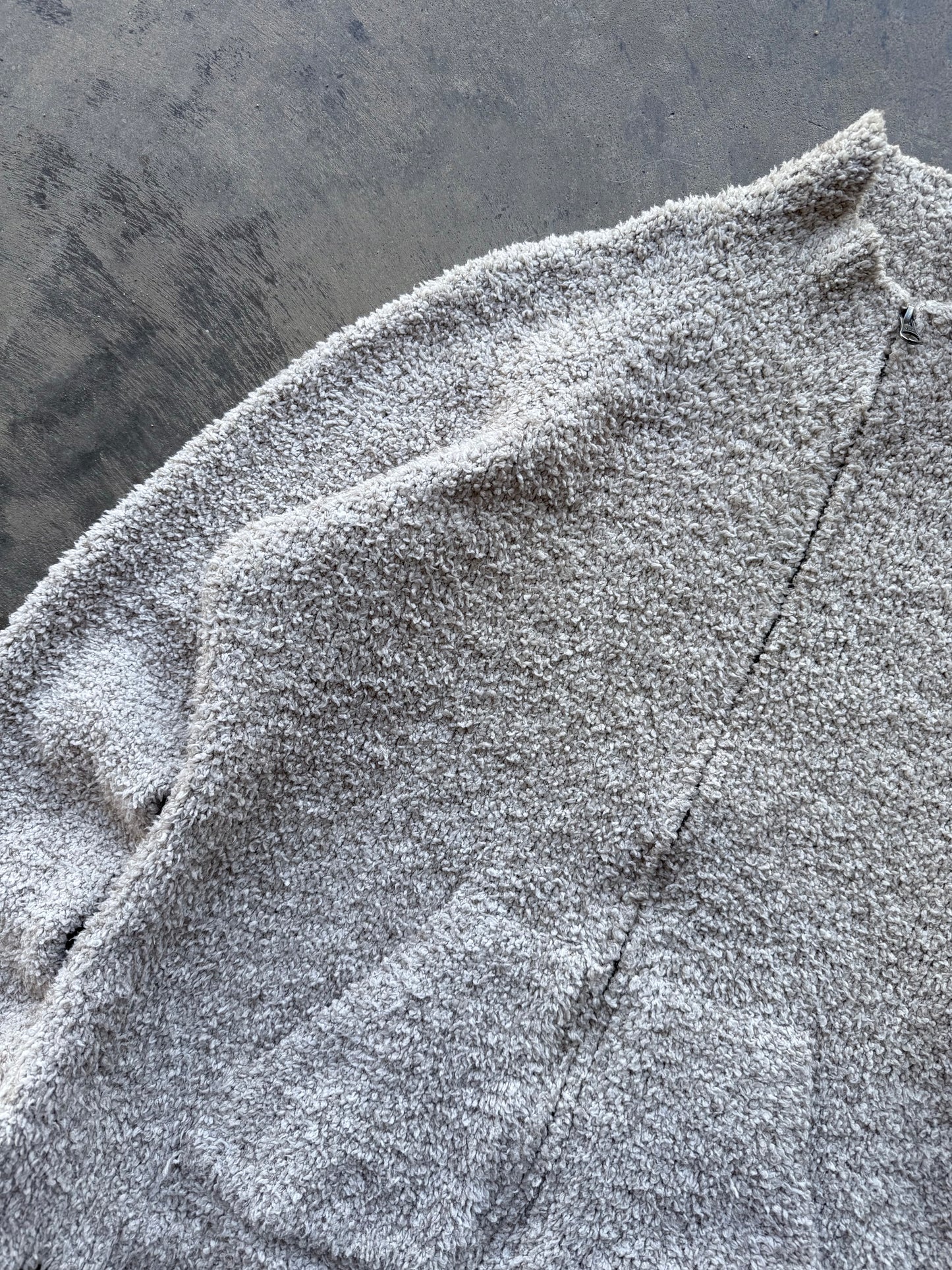 Fuzzy Zip Up Cardigan - L