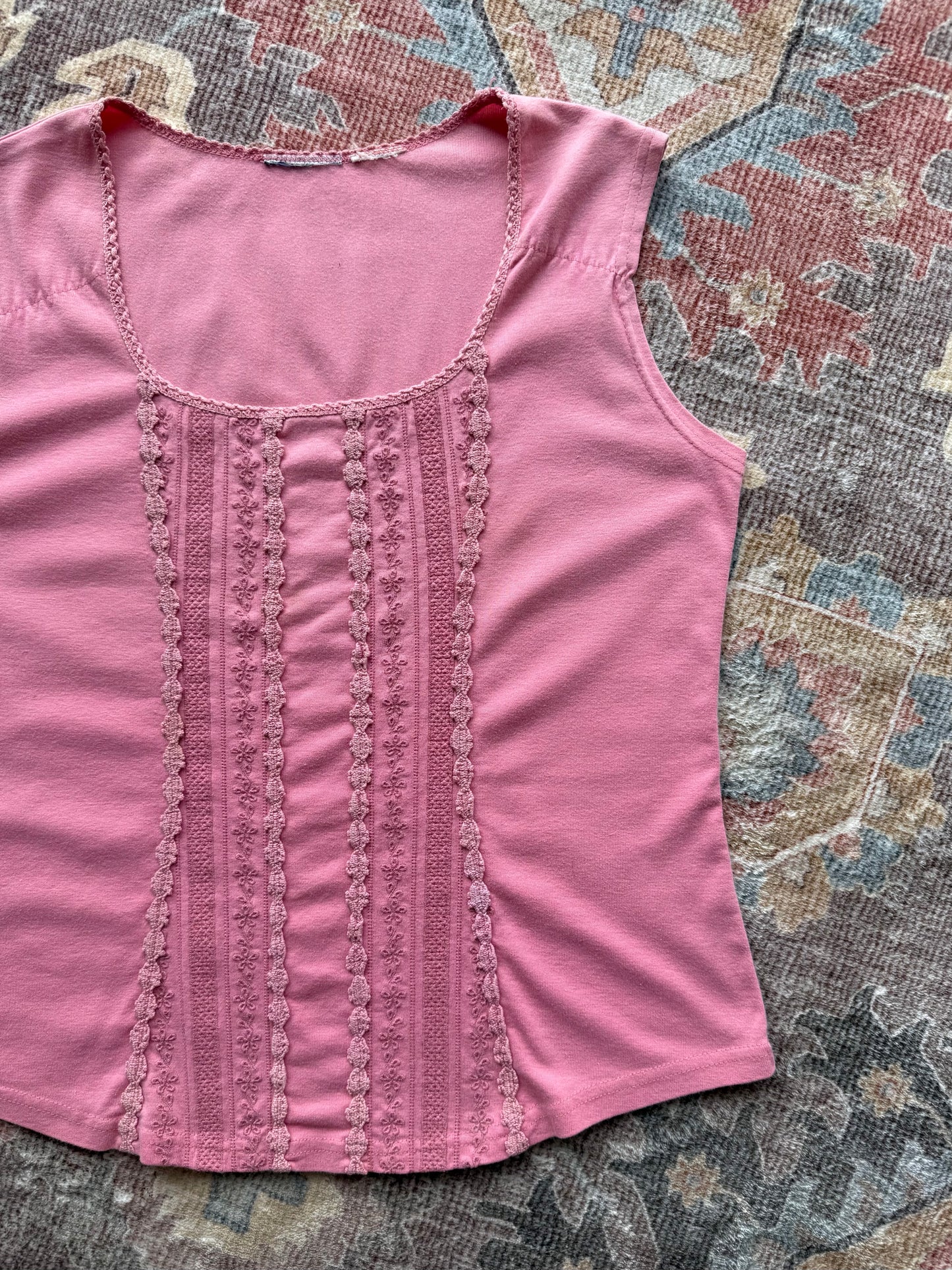Lace Trim Tank - L