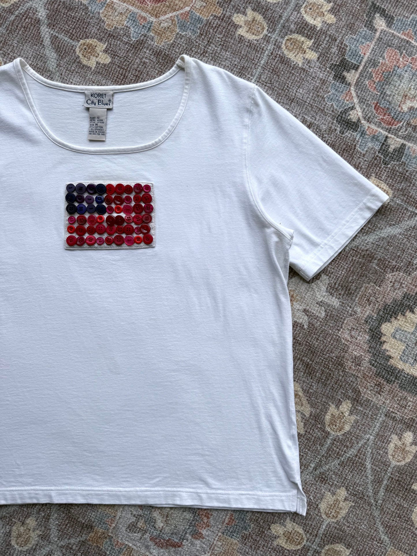 Flag Button Tee - M