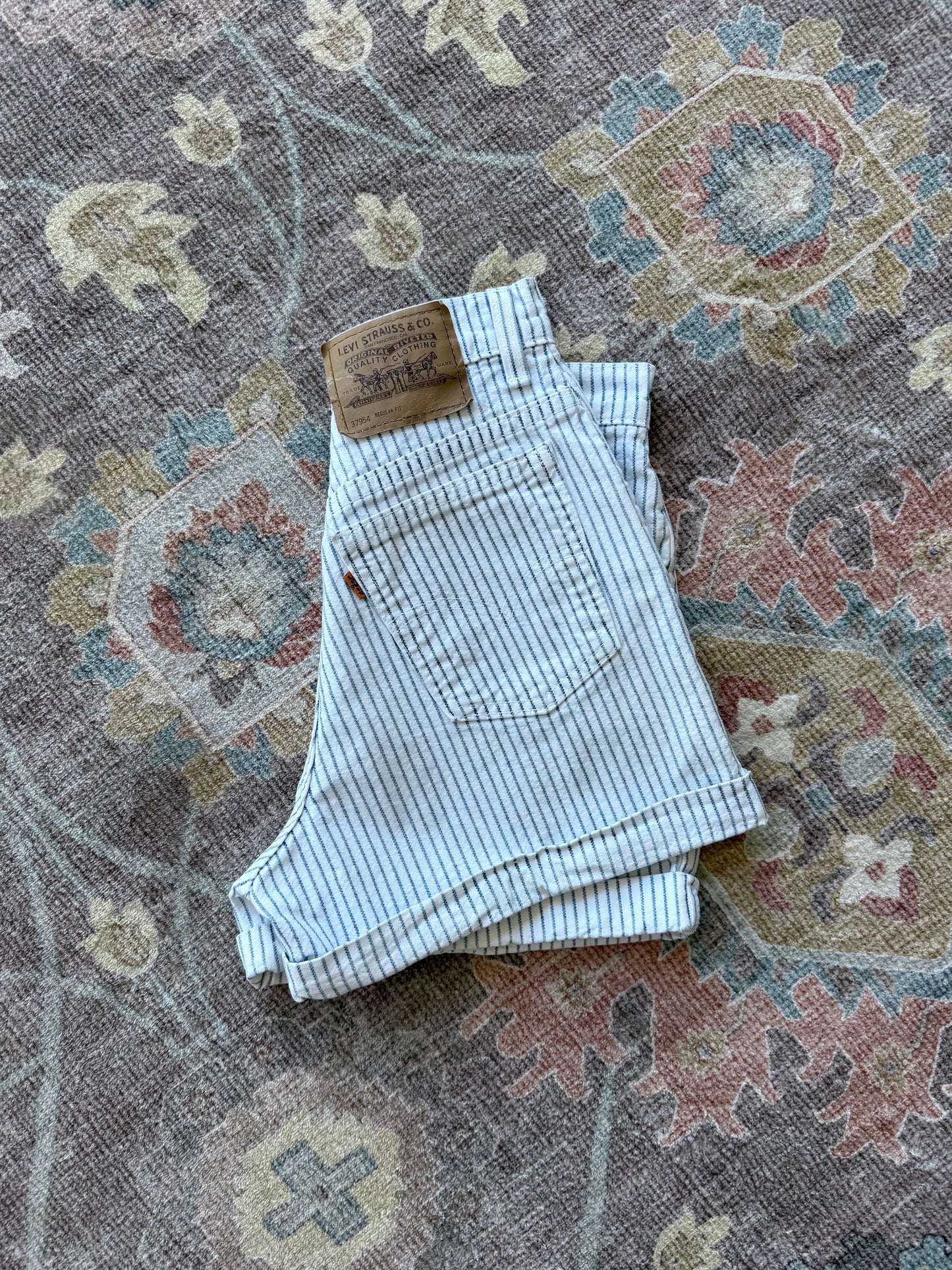 Pinstripe Levi’s Denim Shorts - 26” x 3”