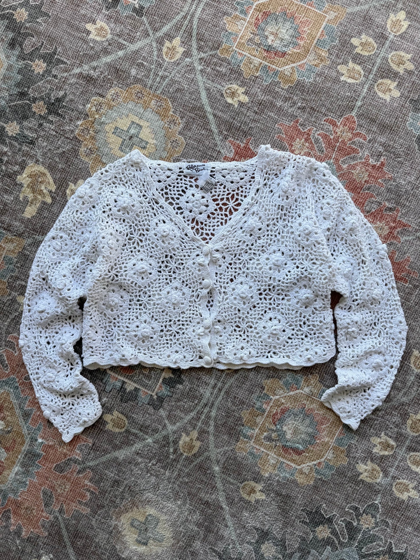 Flower Crochet Cardigan - L