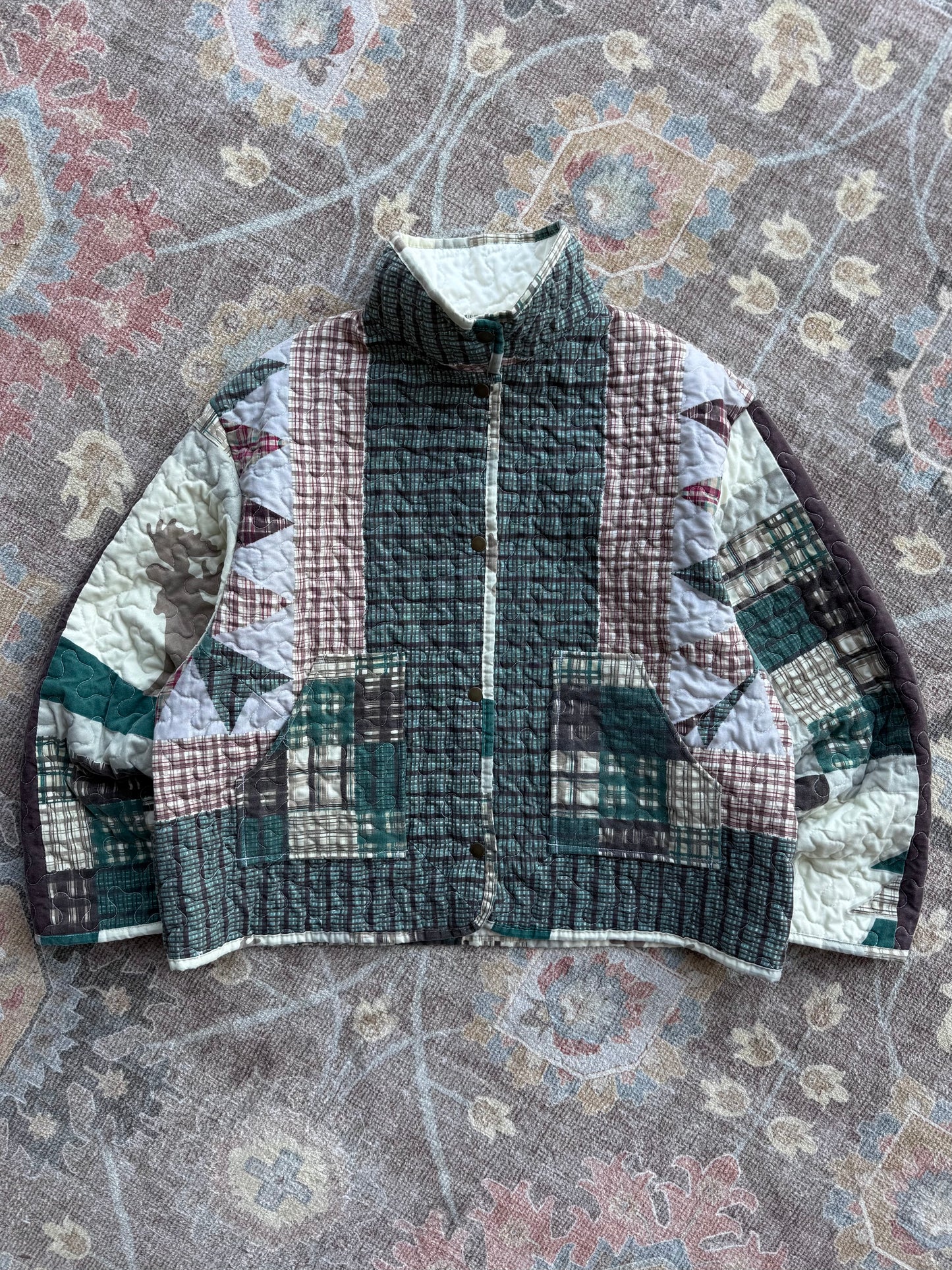Quilt Snap Button Jacket - L