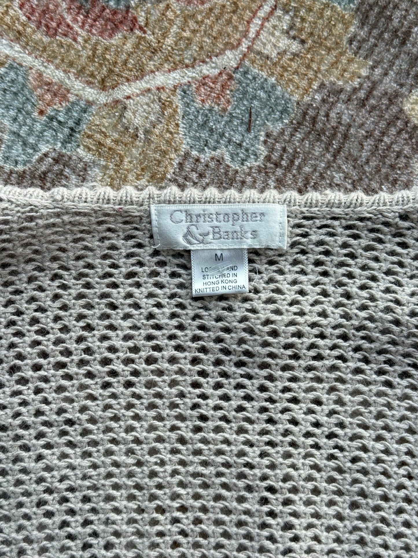 Crochet Tie Cardigan - M