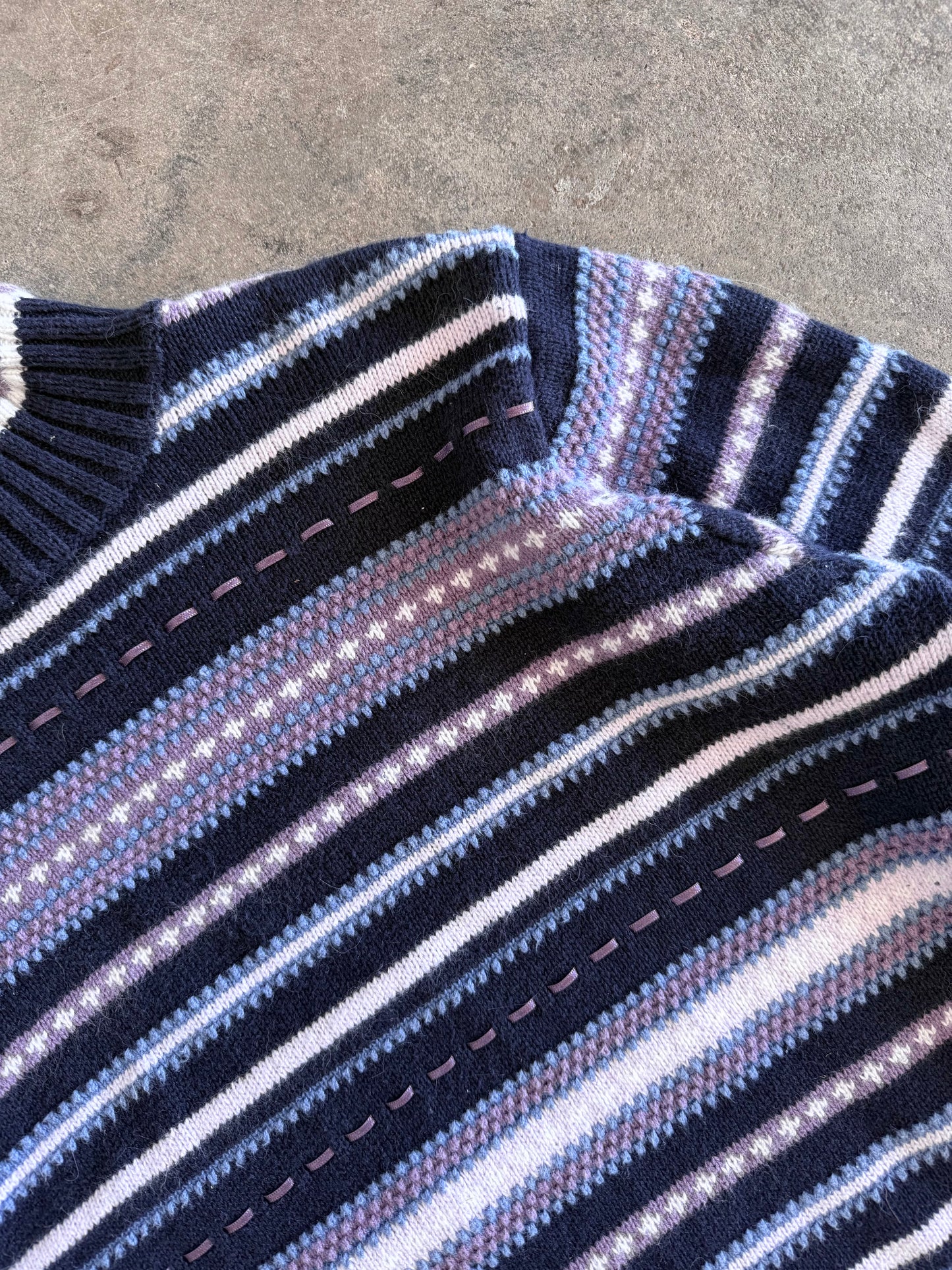 Striped Turtleneck Sweater - XL
