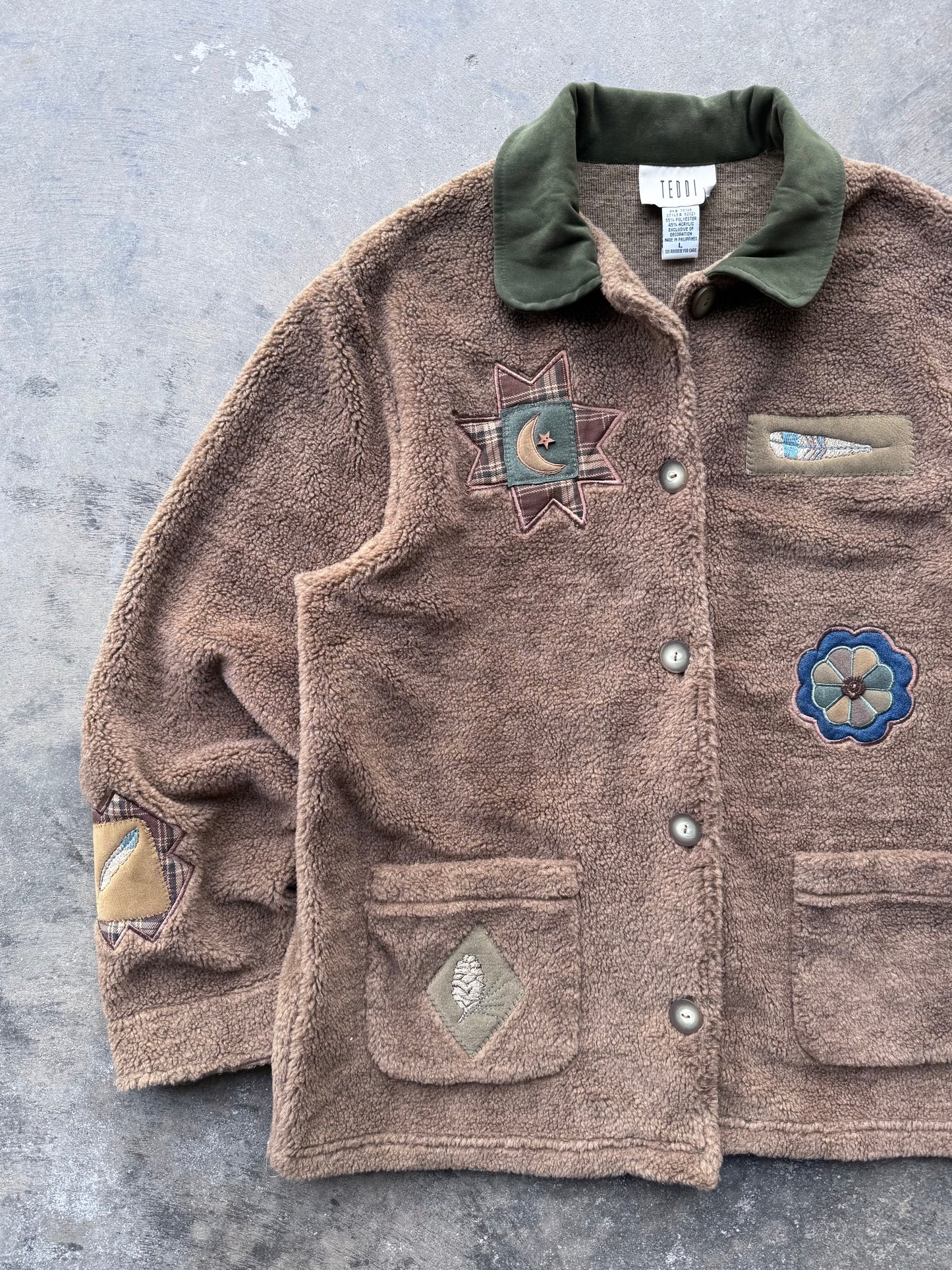 Patchwork Fleece Jacket - L