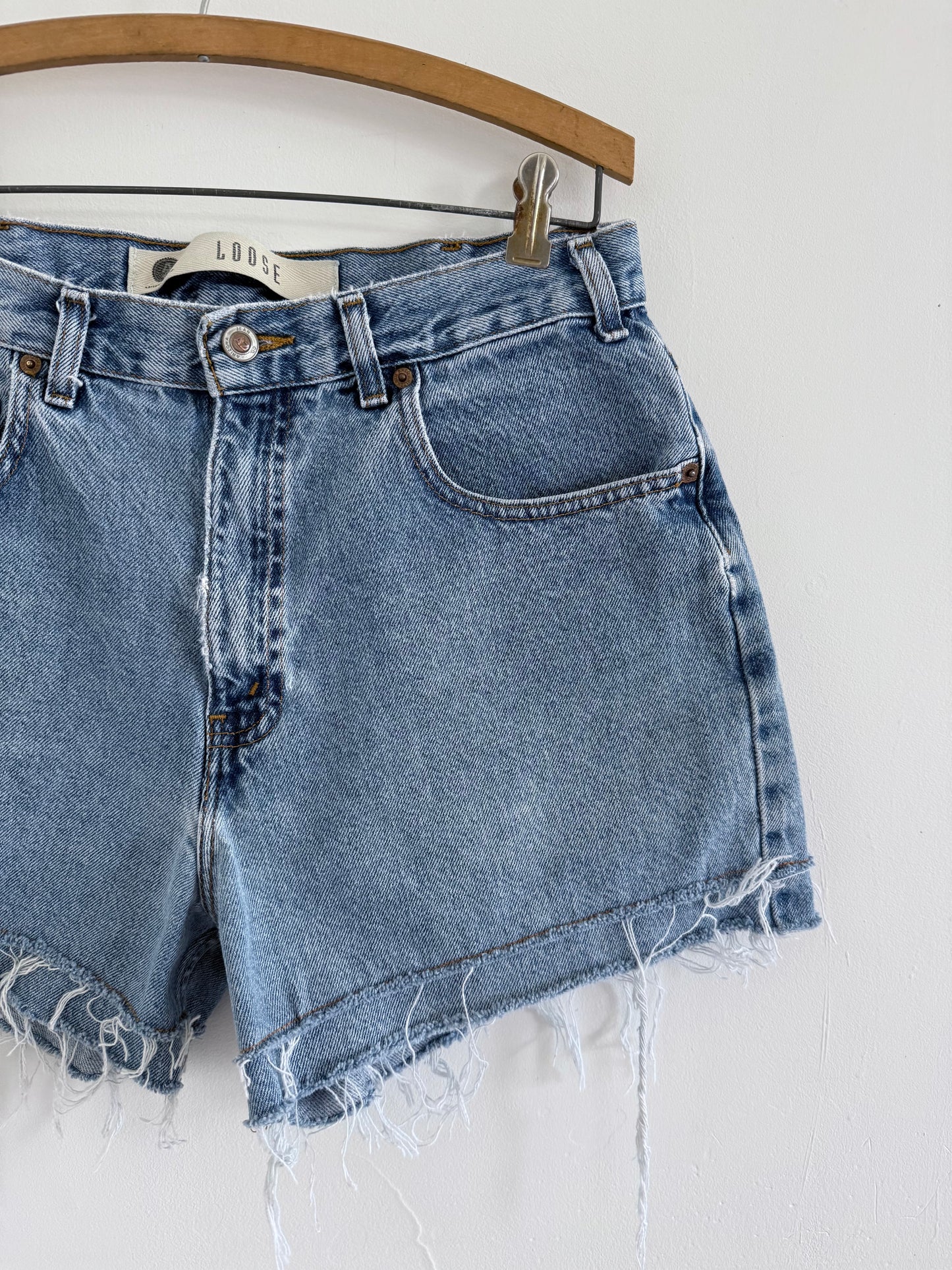 Double Fray Denim Shorts - 30x2.5
