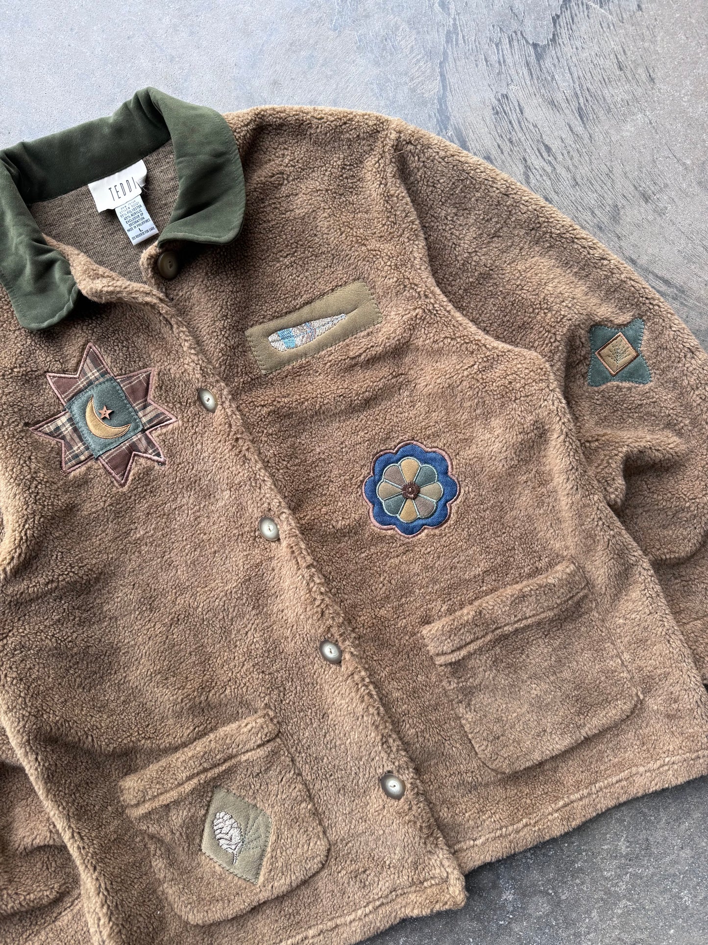 Patchwork Fleece Jacket - L