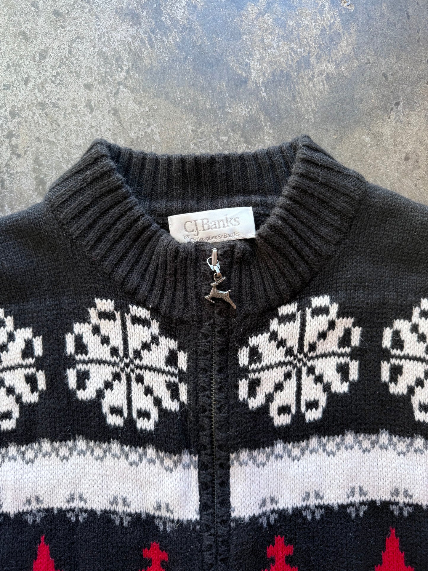 Christmas Zip Up Sweater Vest - XL