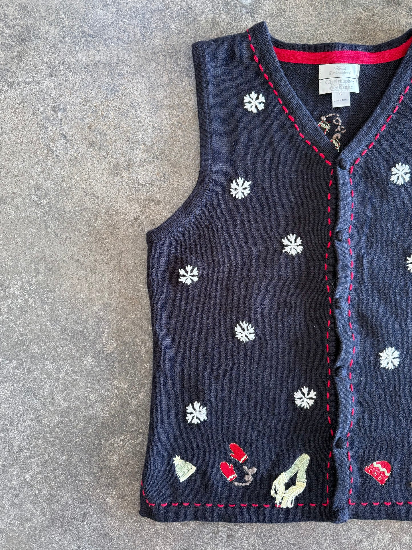 Snowflake Sweater Vest - S