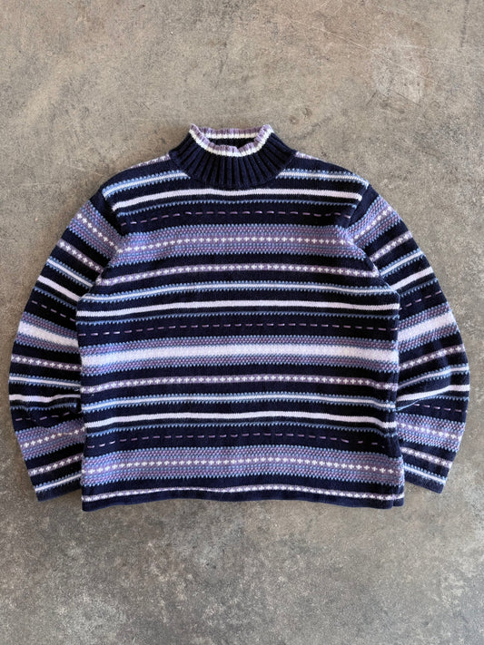 Striped Turtleneck Sweater - XL