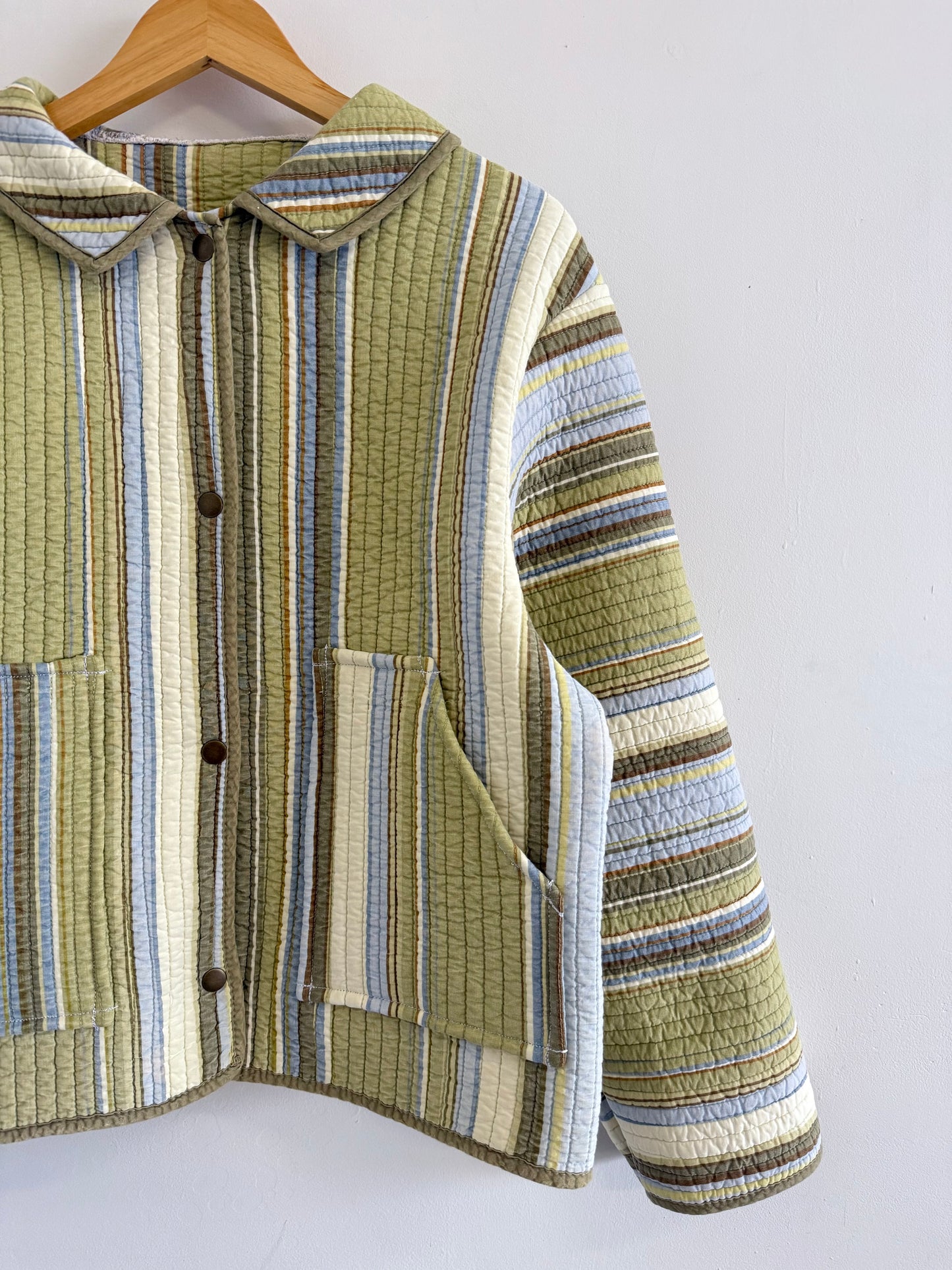 Quilt Button Snap Jacket - S