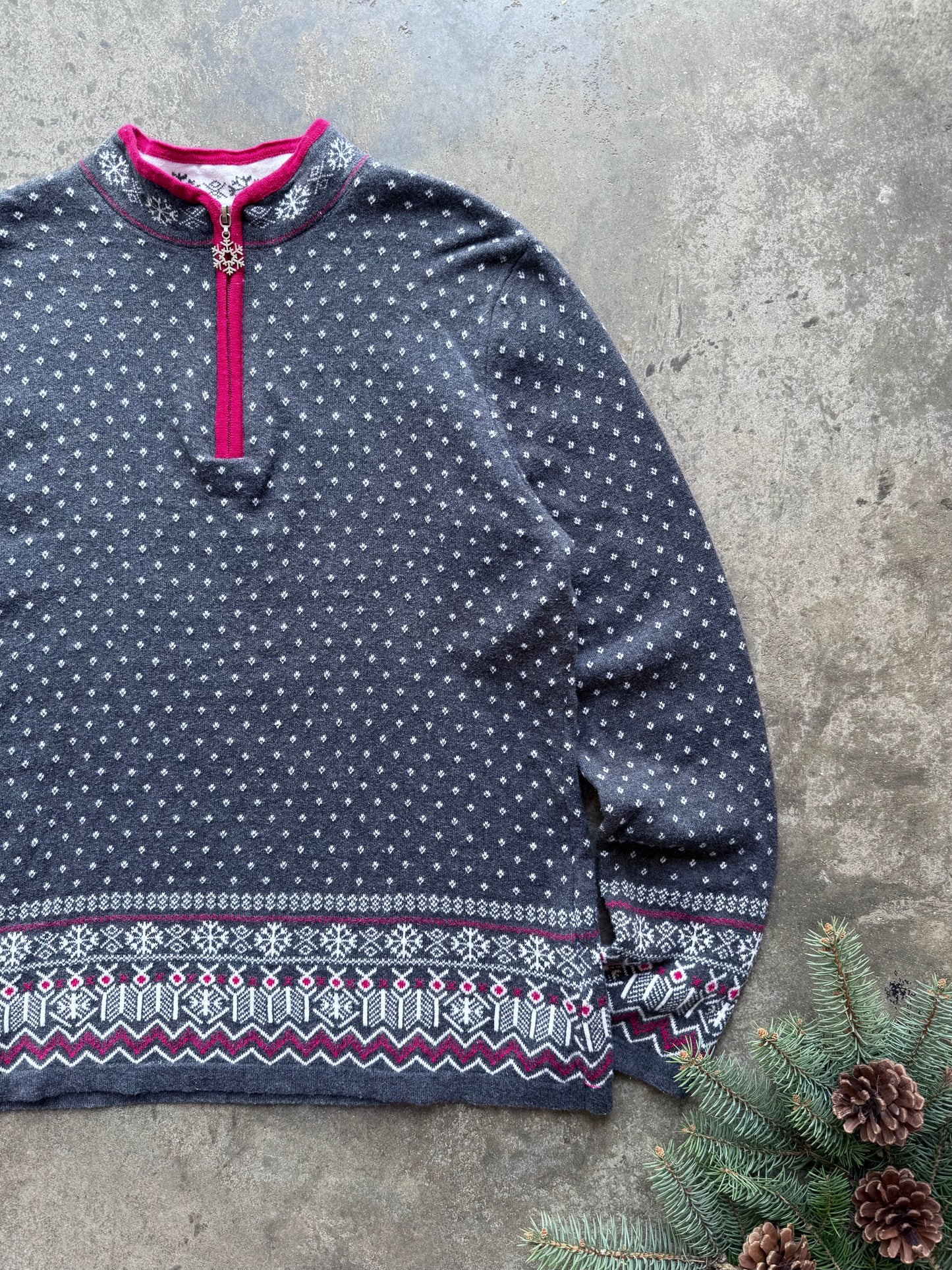 Wintry Knit Quarterzip - L